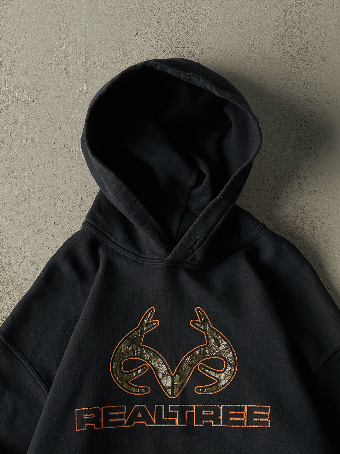 Vintage 90s Black Realtree Logo  Hoodie (L)