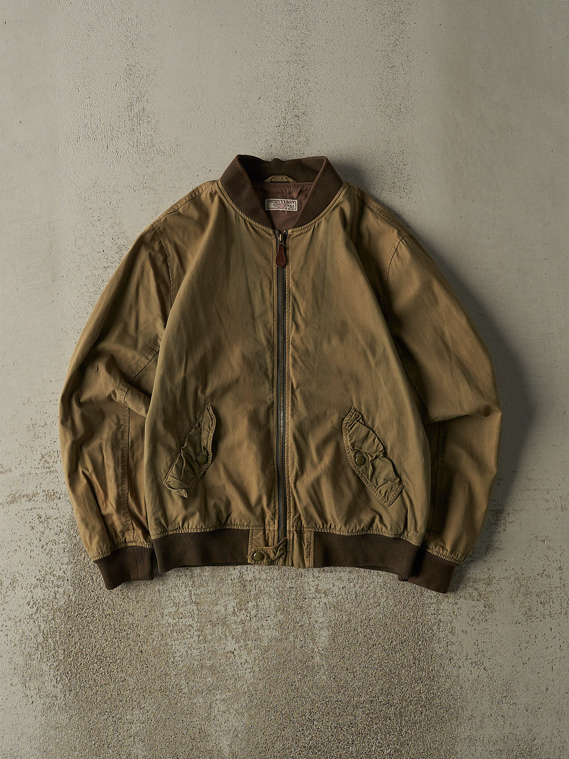 Vintage 90s Sun Faded Green Bomber Jacket (M/L)