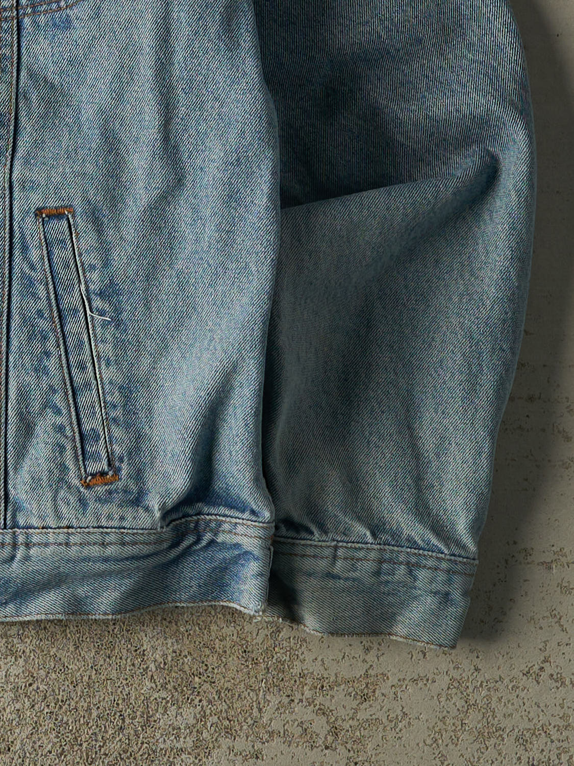 Vintage 90s Light Wash Lee NBC Embroidered Jean Jacket (L/XL)