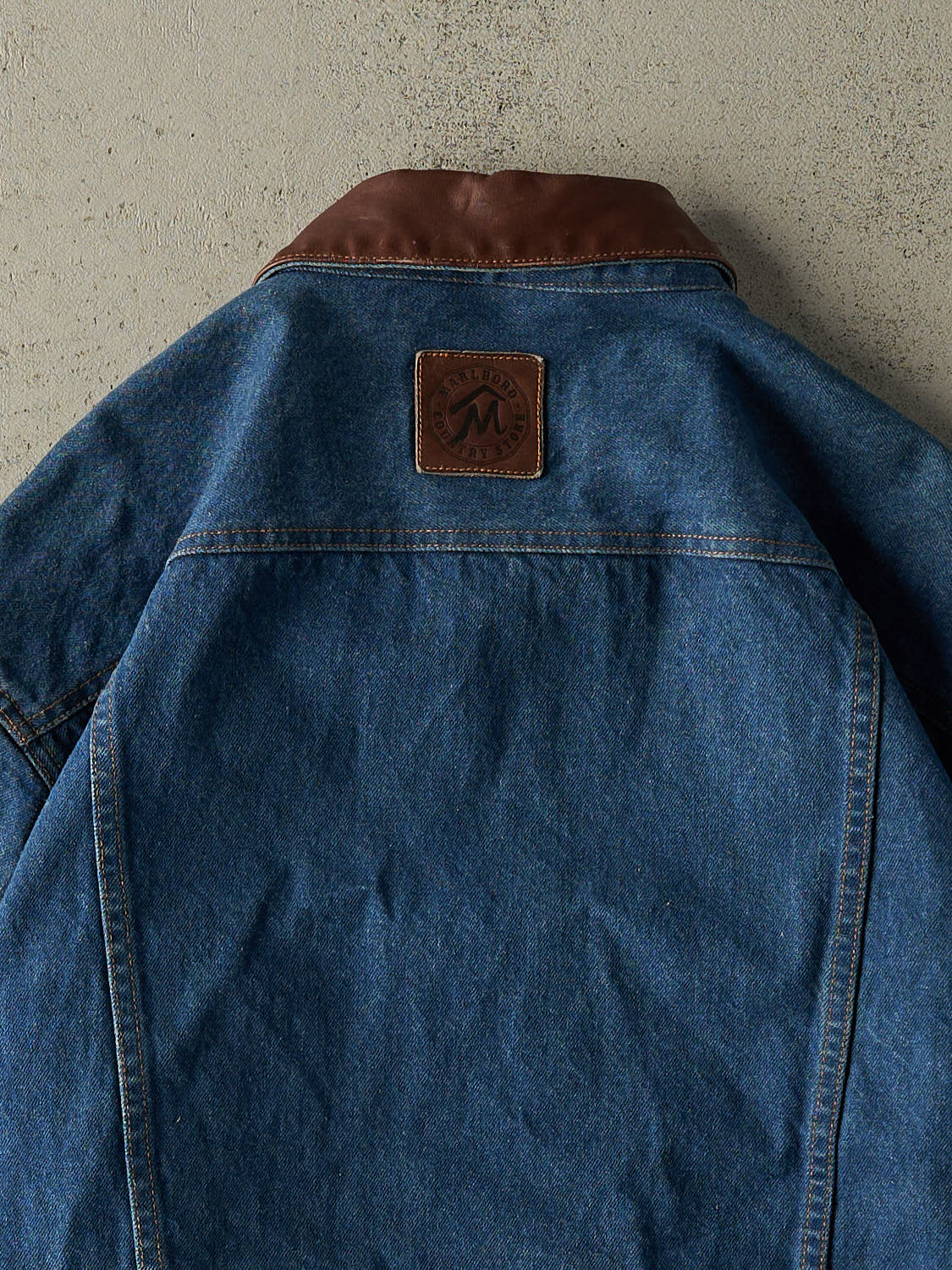 Vintage 90s Dark Wash Marlboro Jean Jacket (XL)