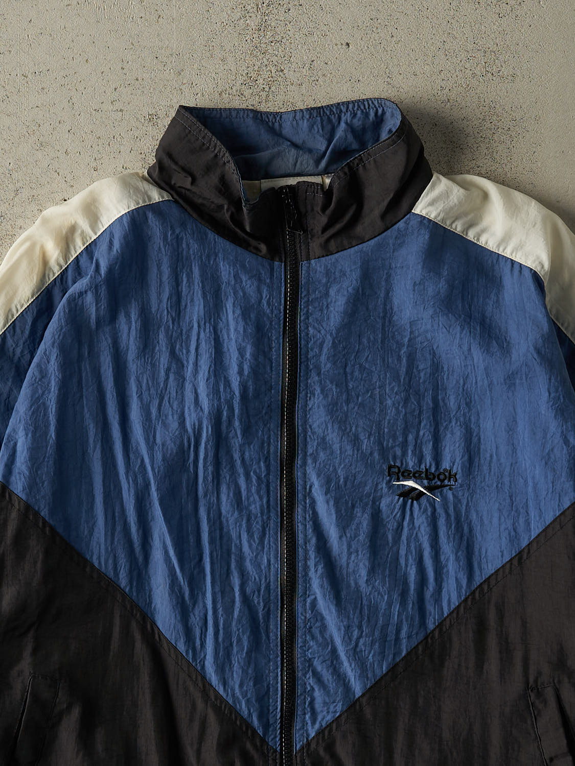 Vintage 90s Blue Black & White  Reebok Track Jacket (L/XL)