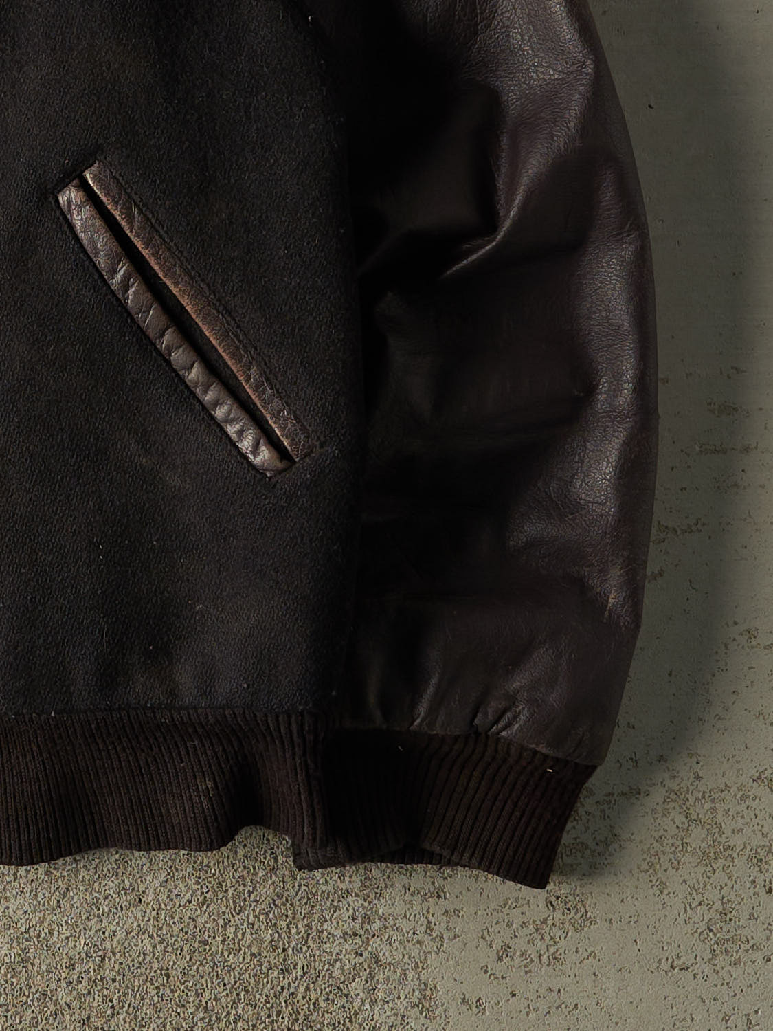Vintage 90s Black & Burgundy Embroidered Varsity Jacket (M)