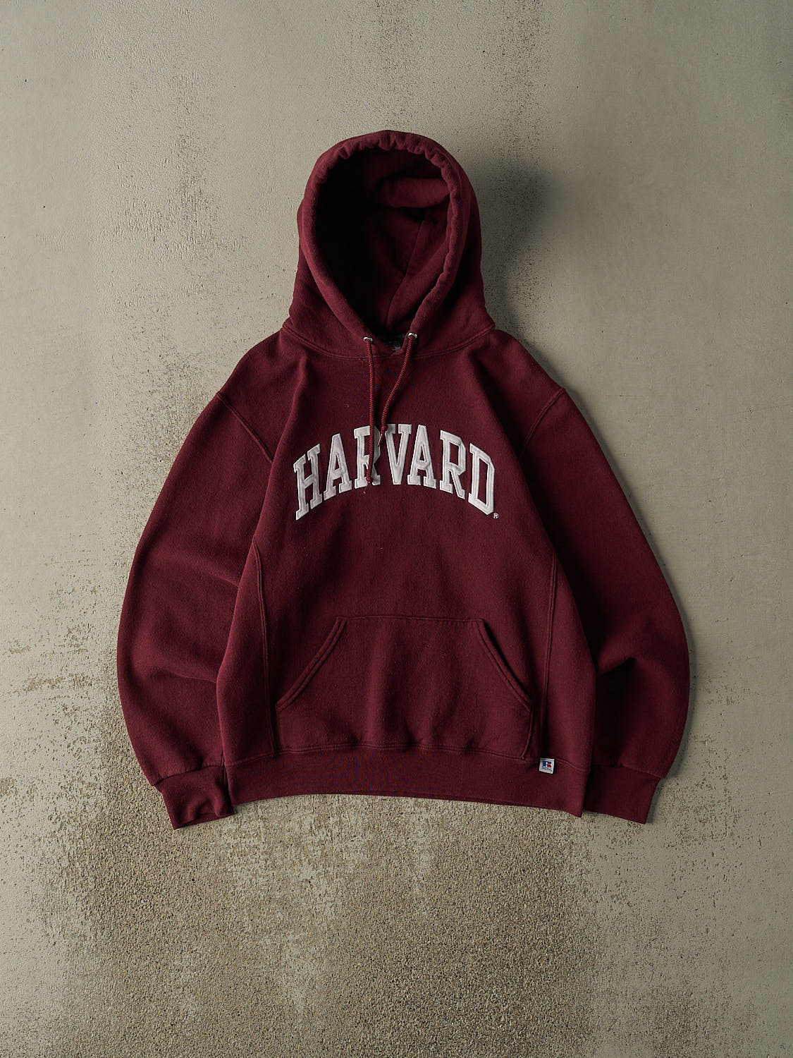 Vintage Y2K Burgundy Harvard University Russell Athletic Embroidered Hoodie (M)