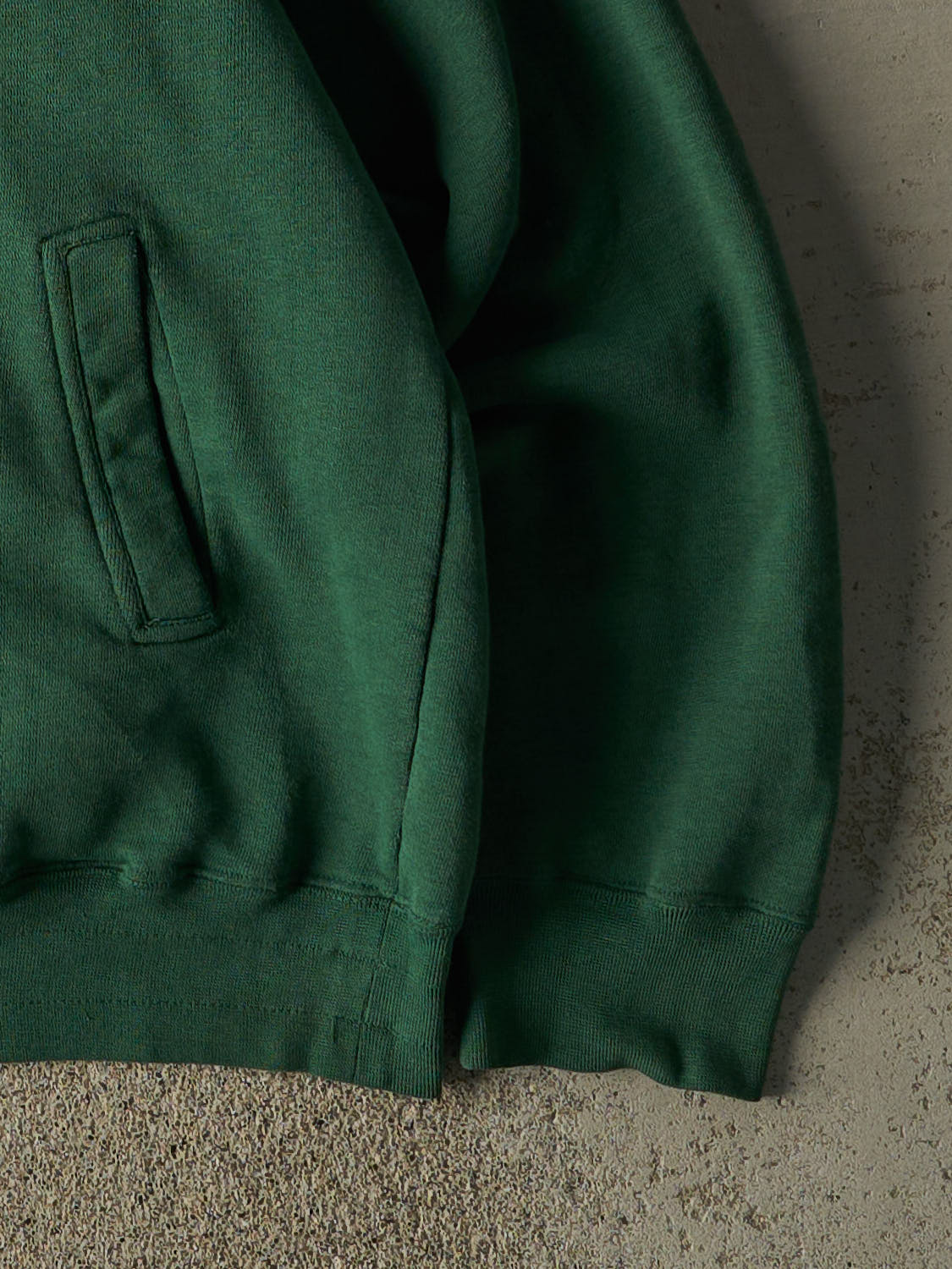 Vintage 96'  Sun Faded Green Coca Cola Embroidered Quarter Zip Hoodie  (L/XL)