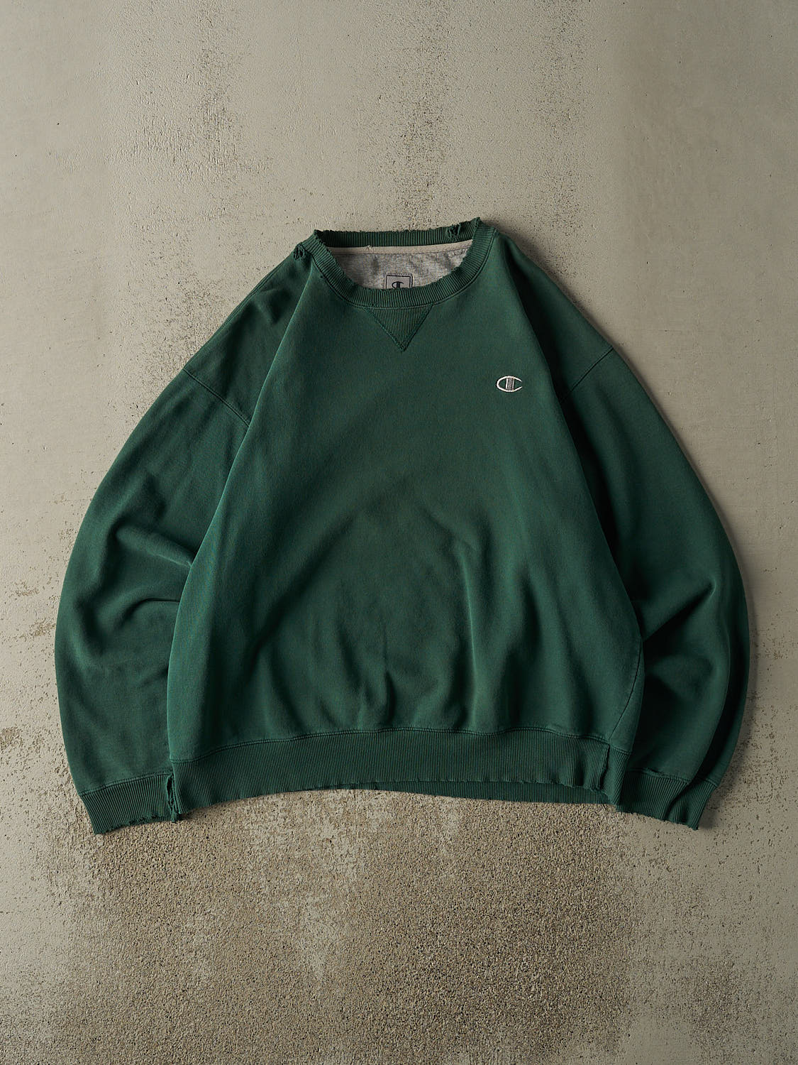 Vintage 90s  Green Champion  Embroidered Crewneck (L/XL)
