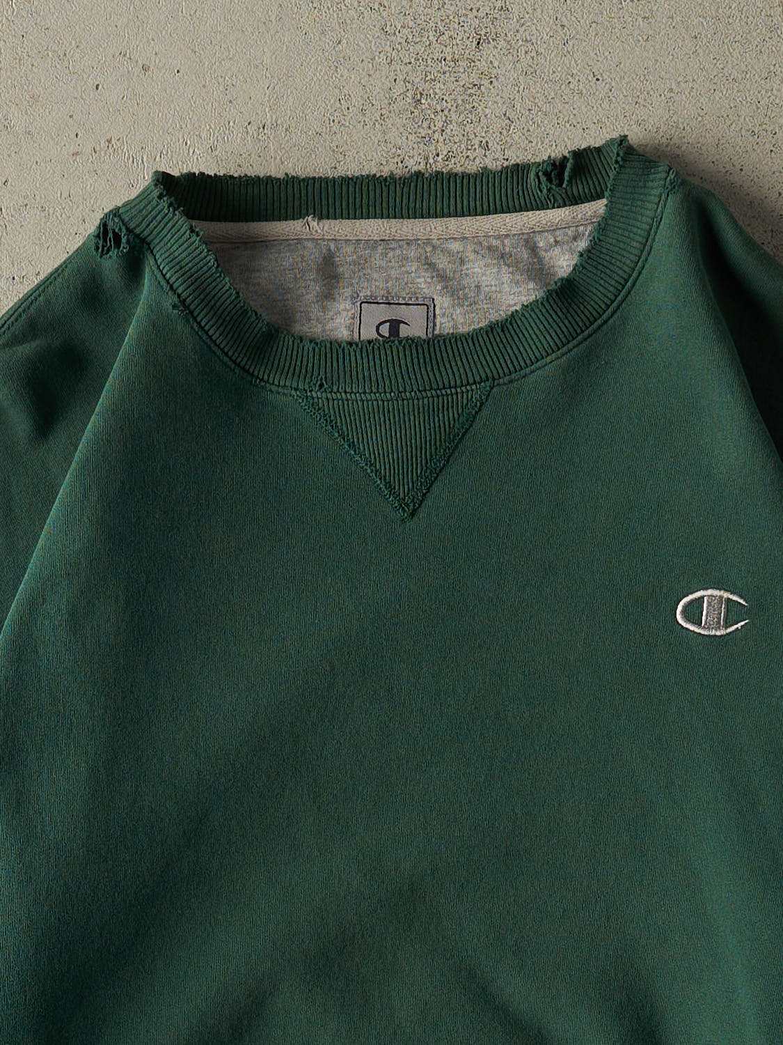Vintage 90s  Green Champion  Embroidered Crewneck (L/XL)