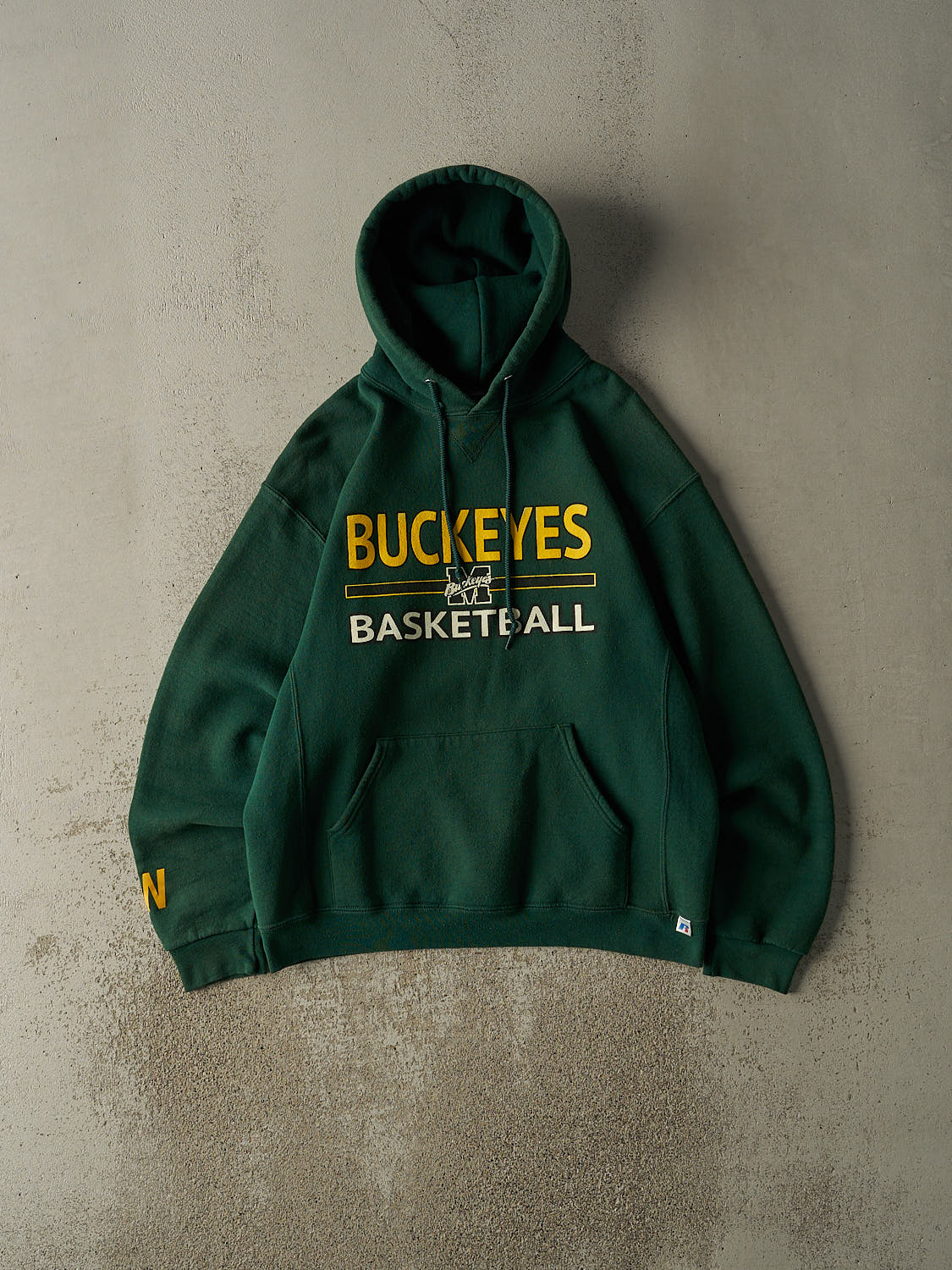 Vintage Y2K Green Buckeyes Basketball Russell Athletic  Hoodie (L)