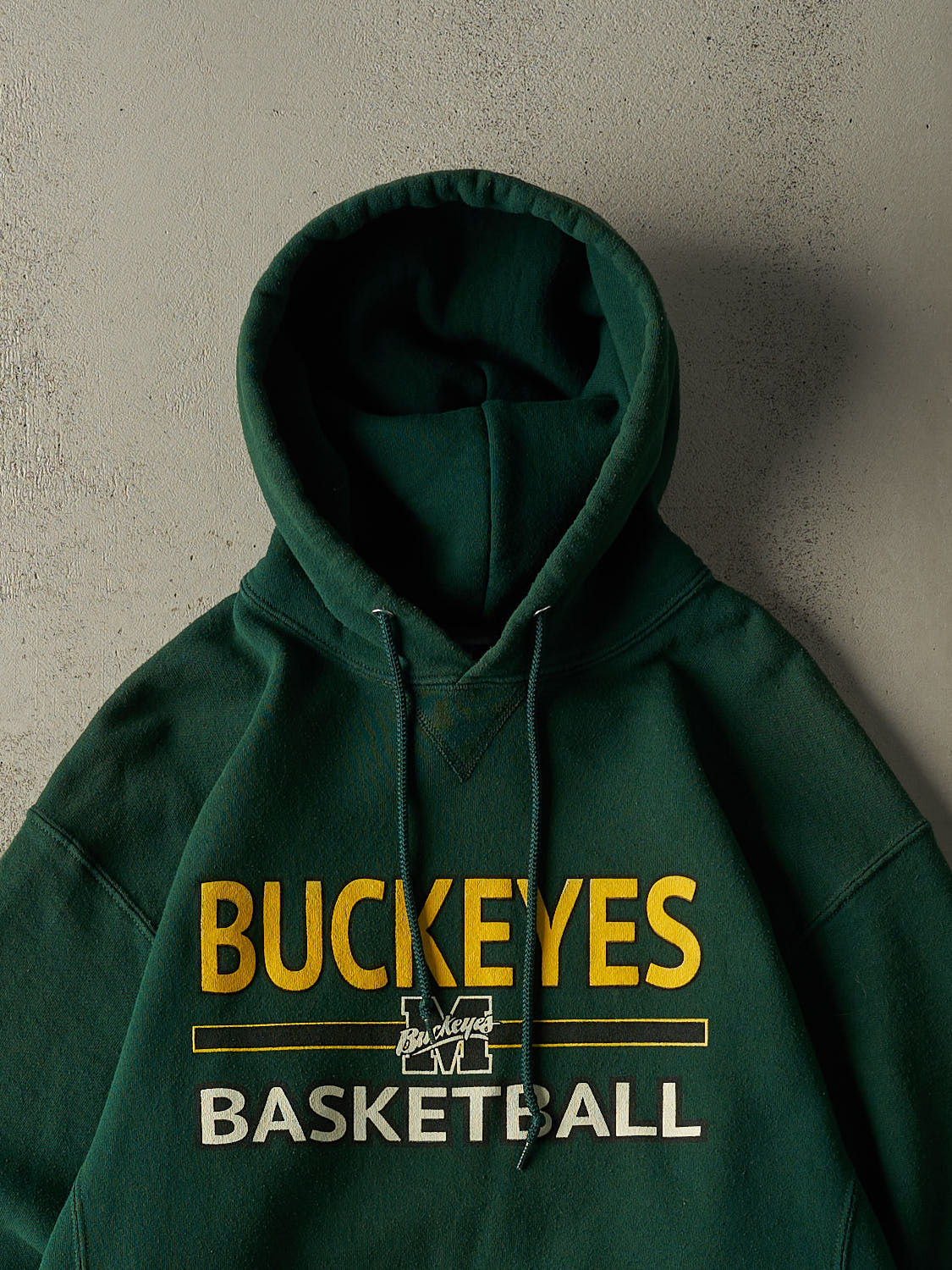 Vintage Y2K Green Buckeyes Basketball Russell Athletic  Hoodie (L)