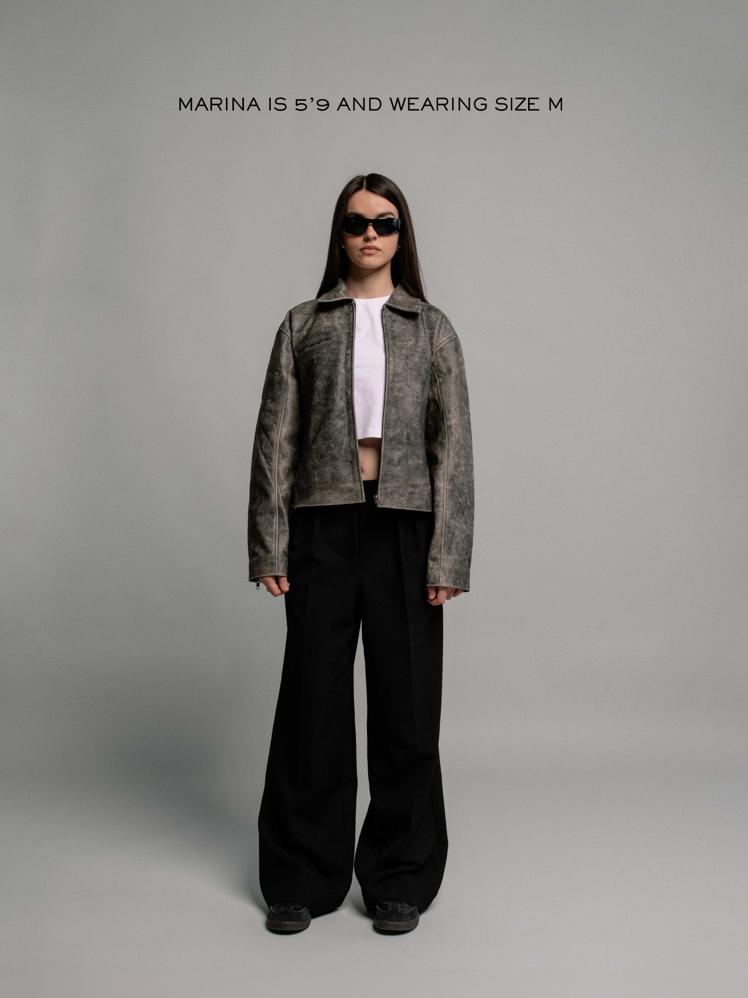 Everyday Boxy Leather Jacket - Brown