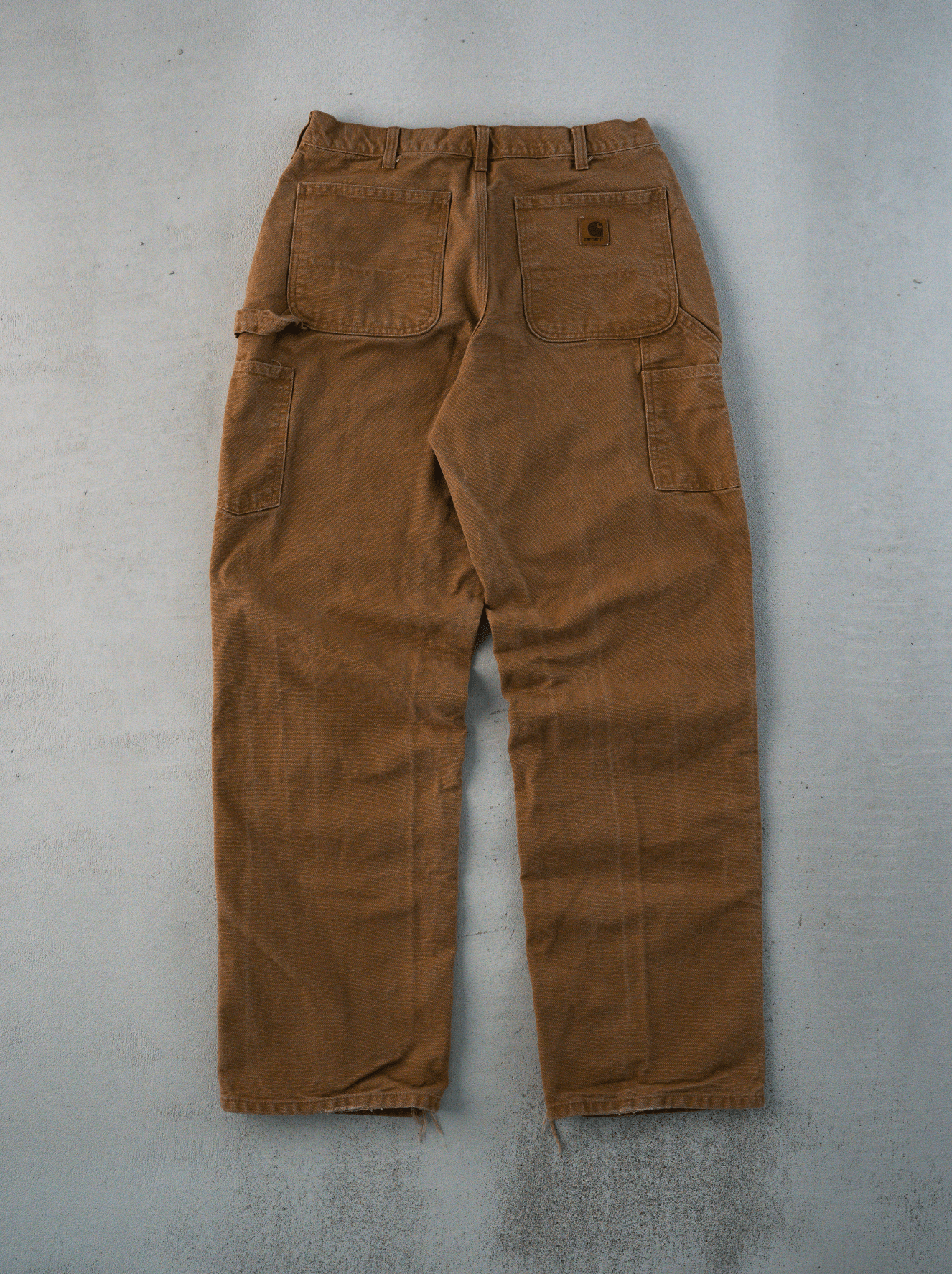 Vintage 90s Camel Carhartt Ripped Dungaree Carpenter Pants (30 x 32)