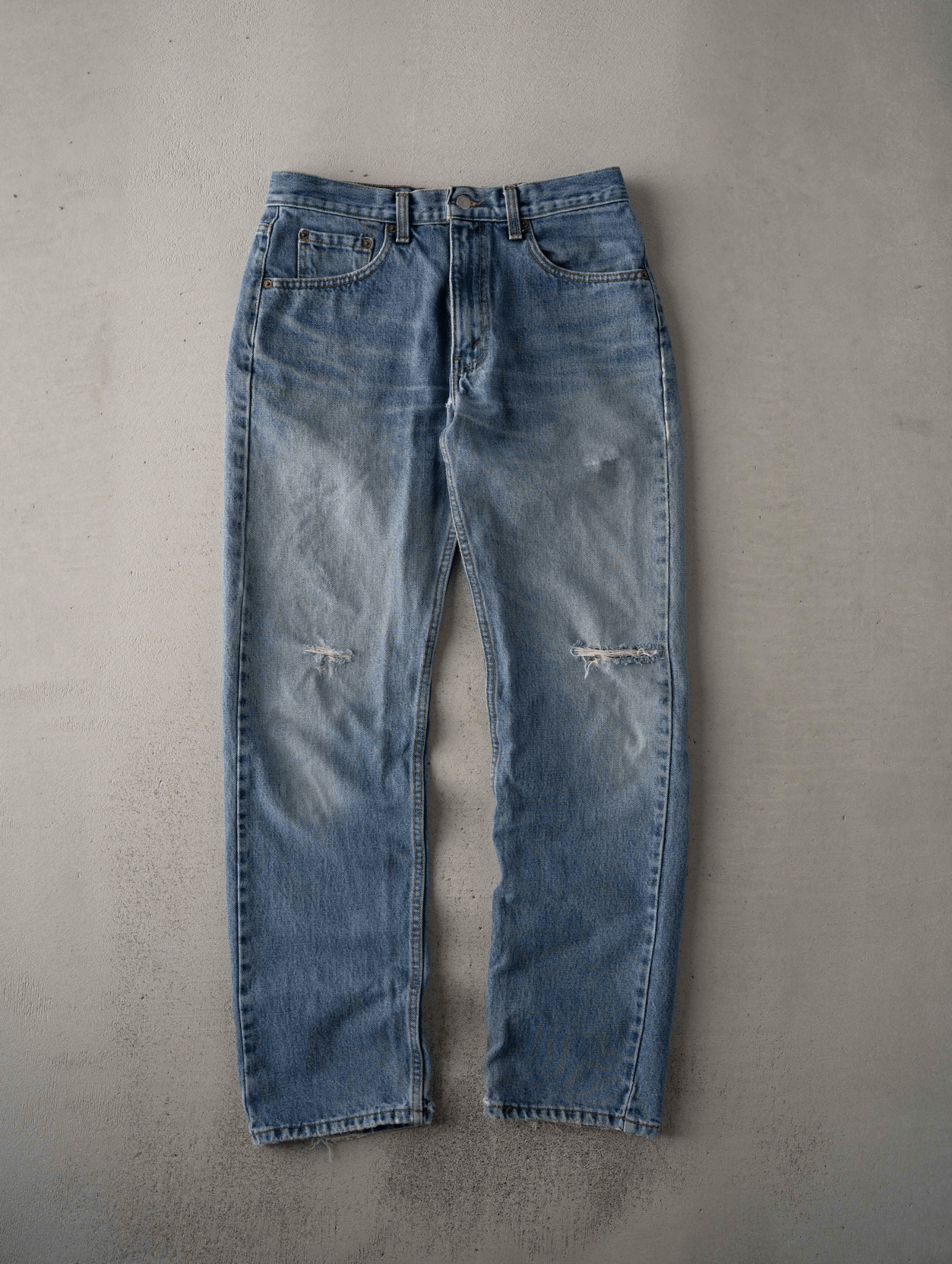 Vintage 90s Washed Blue Levi 505 Denim Jeans (32 x 31)