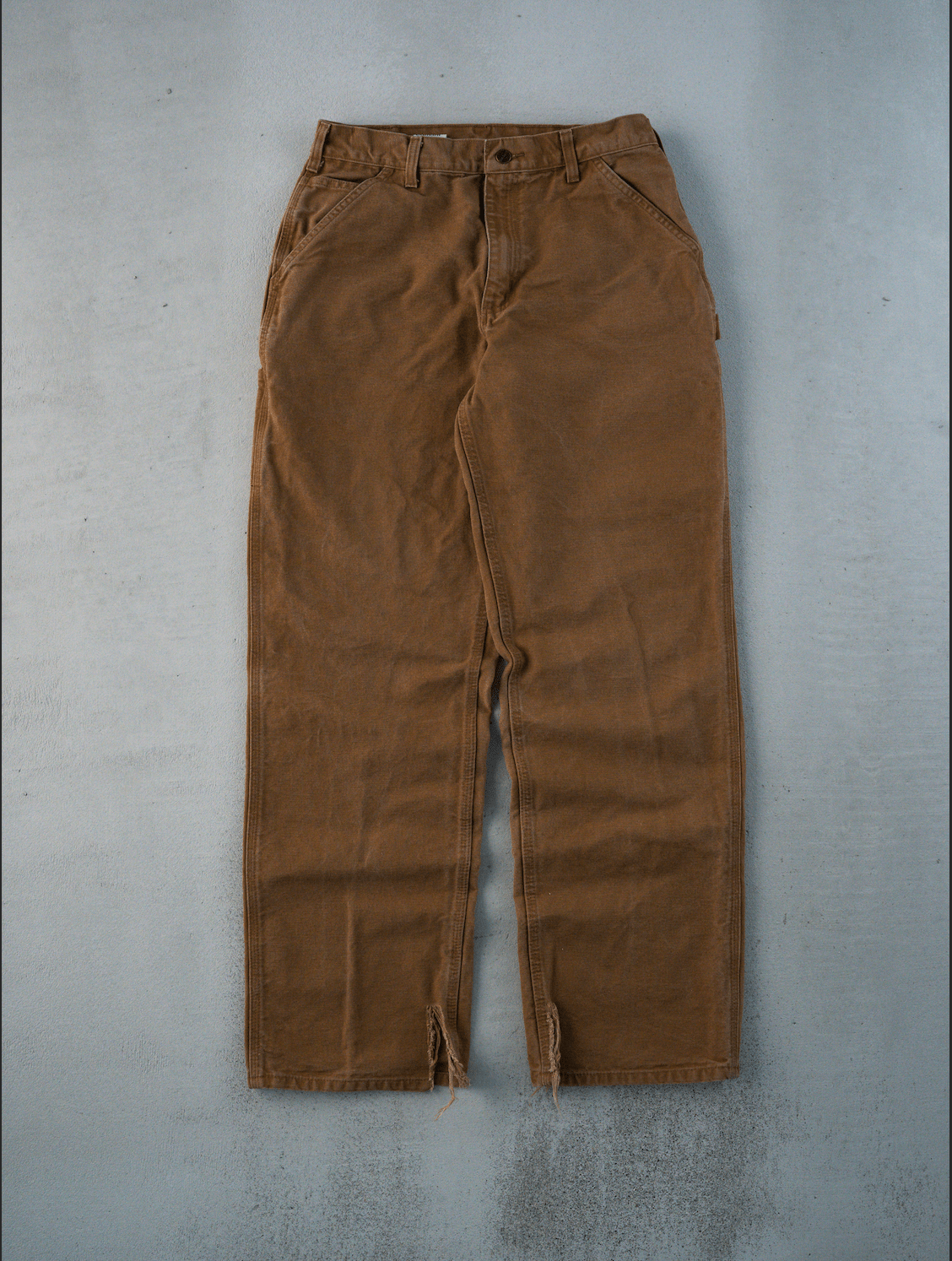 Vintage 90s Camel Carhartt Ripped Dungaree Carpenter Pants (30 x 32)