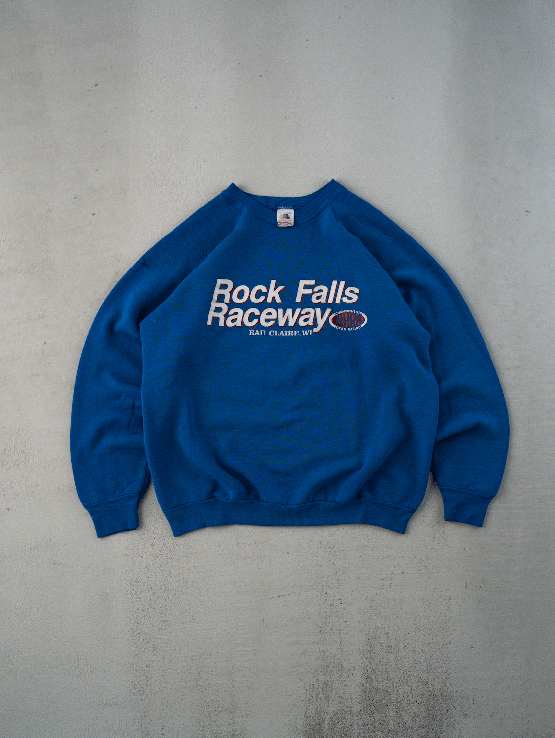 Vintage 80s Blue Rock Falls Raceway Crewneck (M)