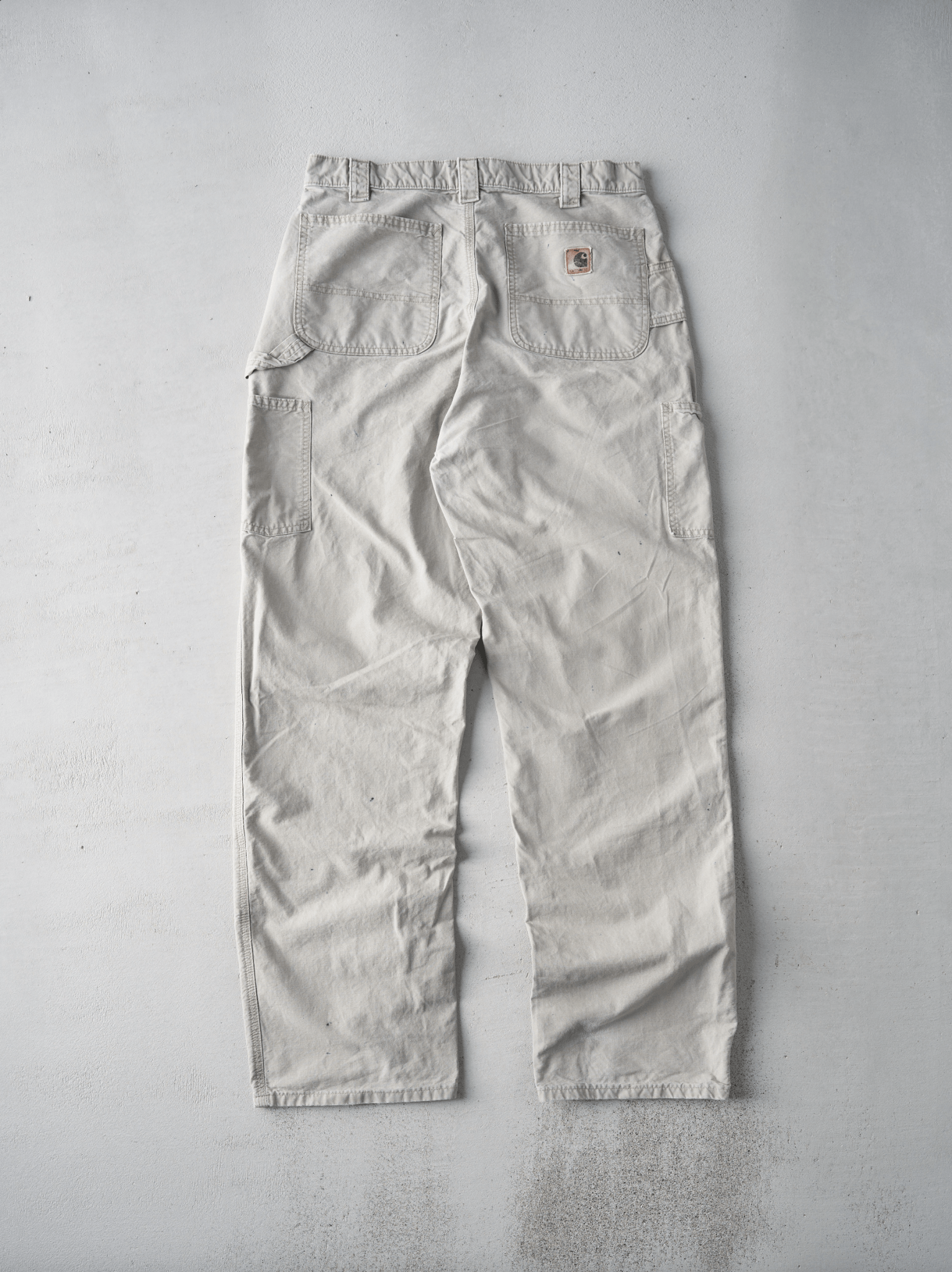 Vintage Beige Light Weight Dungaree Fit Carhartt Carpenter Pants (32x33.5)