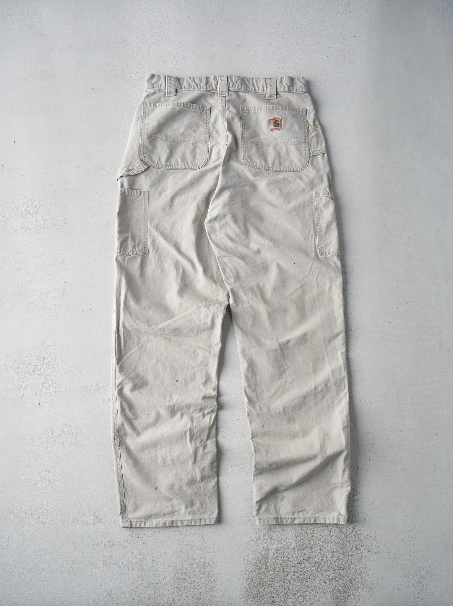 Vintage Beige Light Weight Dungaree Fit Carhartt Carpenter Pants (32x33.5)