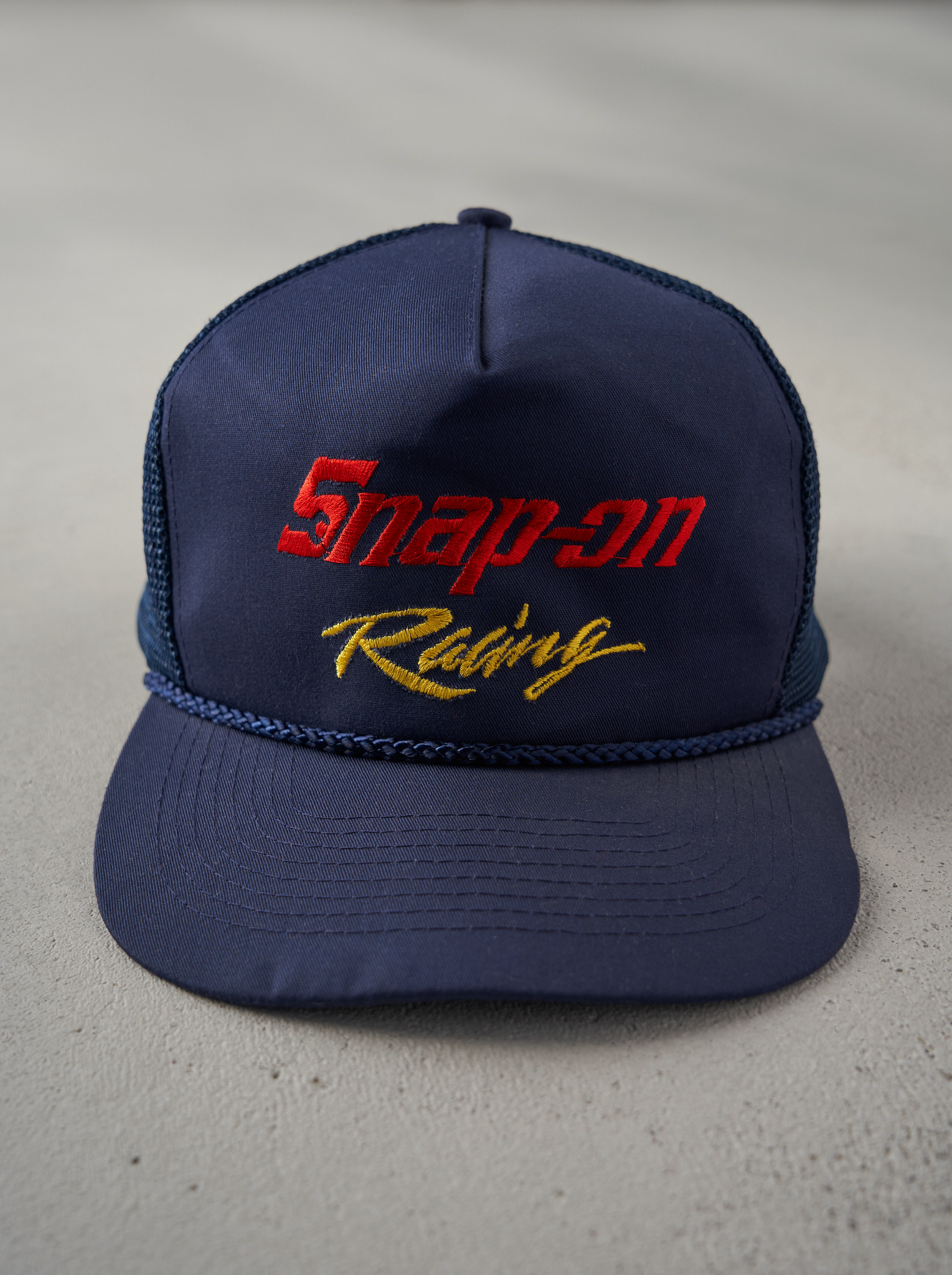 Vintage 80s Navy Snap-On Racing Trucker Hat (O/S)