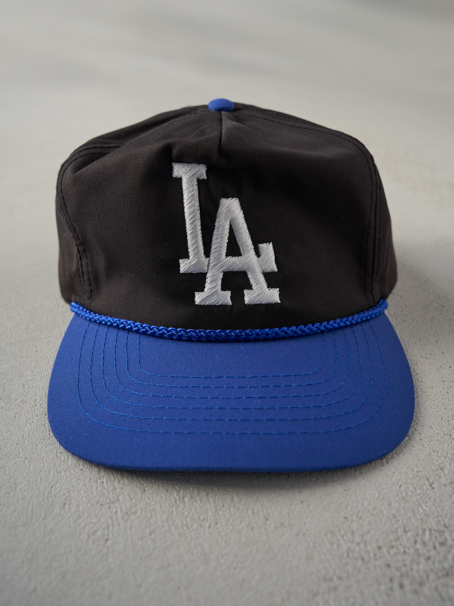 Vintage 90s Black LA Dodgers Zip Back Hat