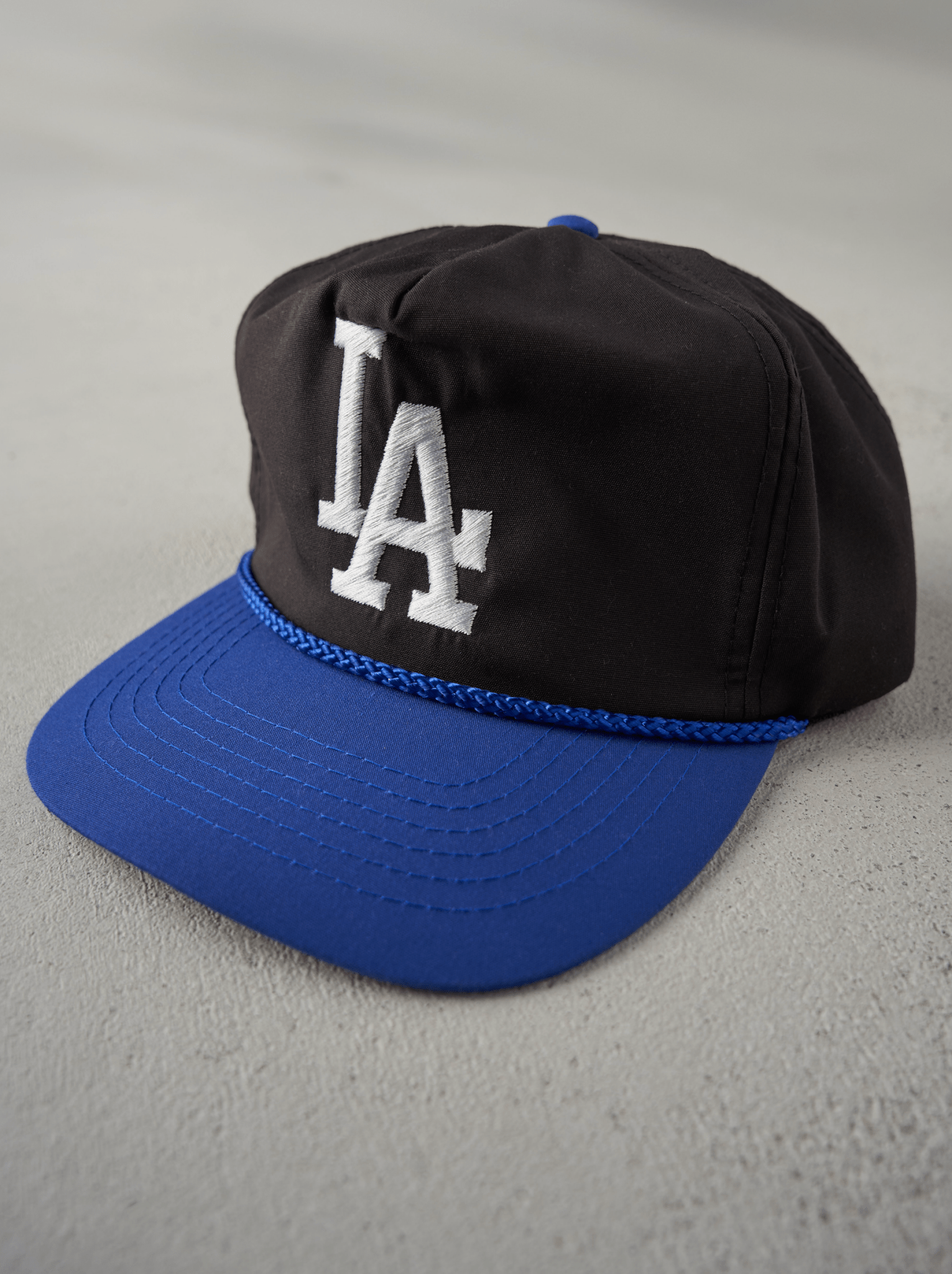 Vintage 90s Black LA Dodgers Zipback Hat