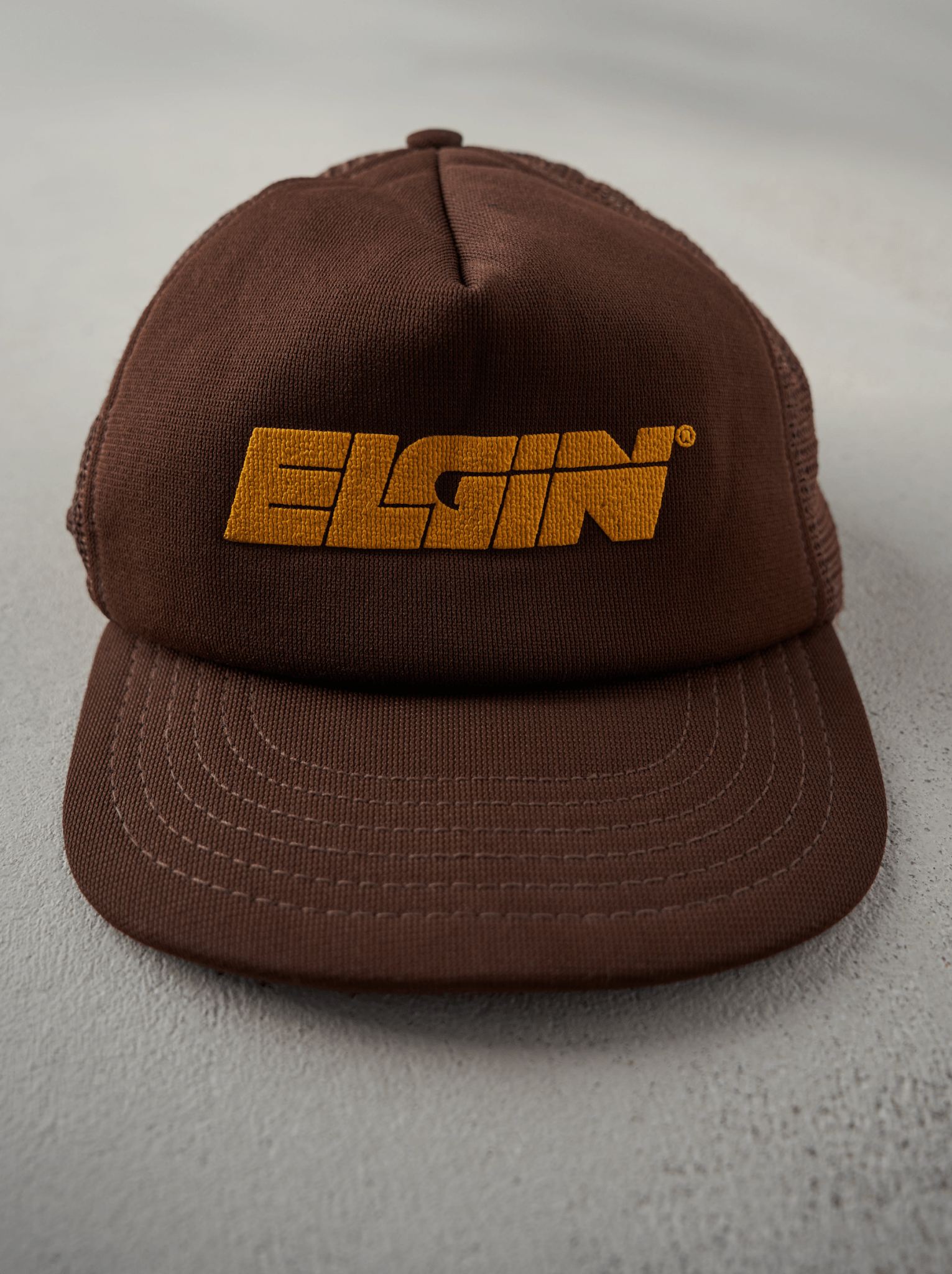 Vintage 70s Brown Elgin Unstructured Foam Trucker Hat