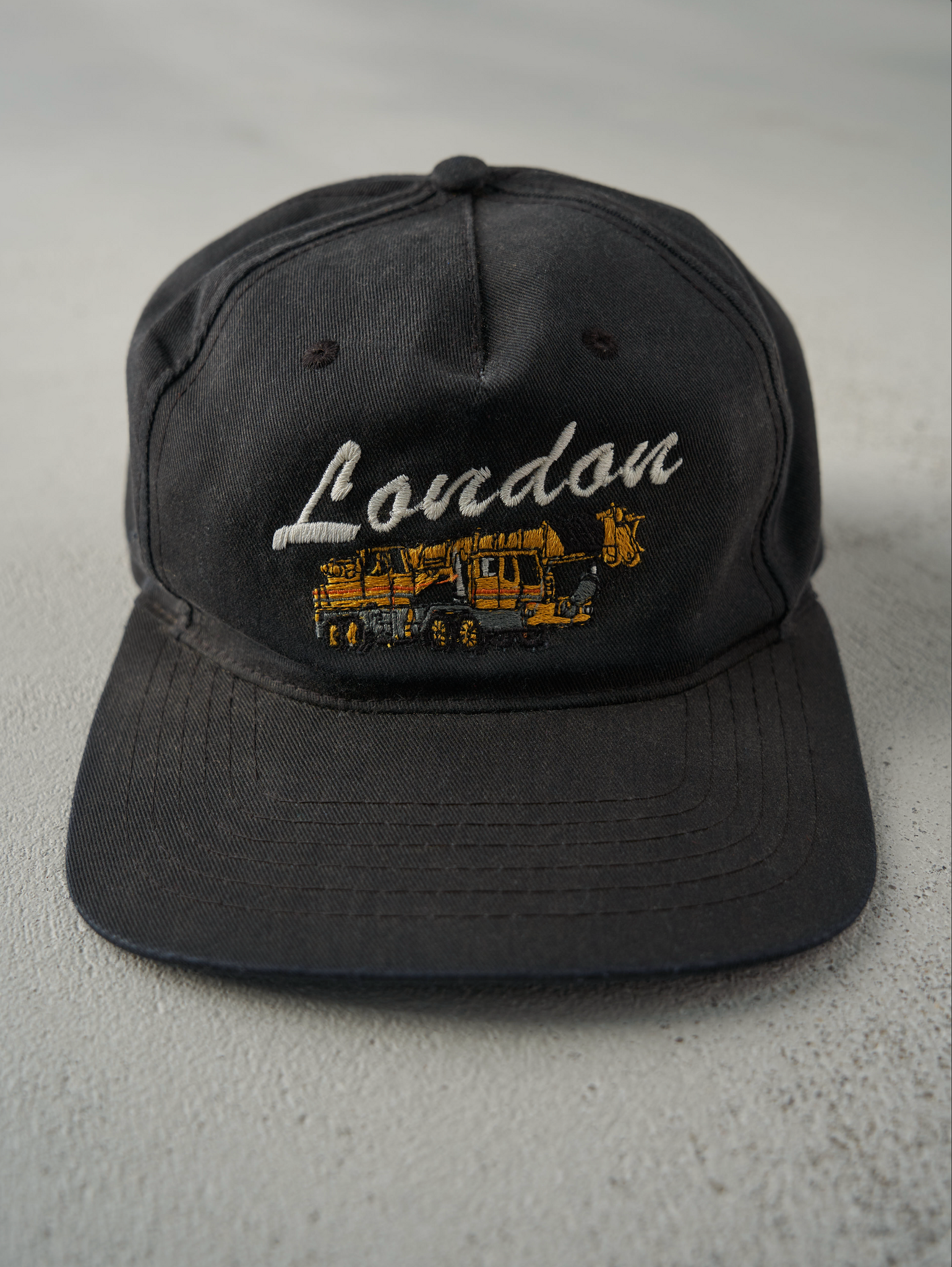 Vintage 90s Black London Embroidered Snapback Hat