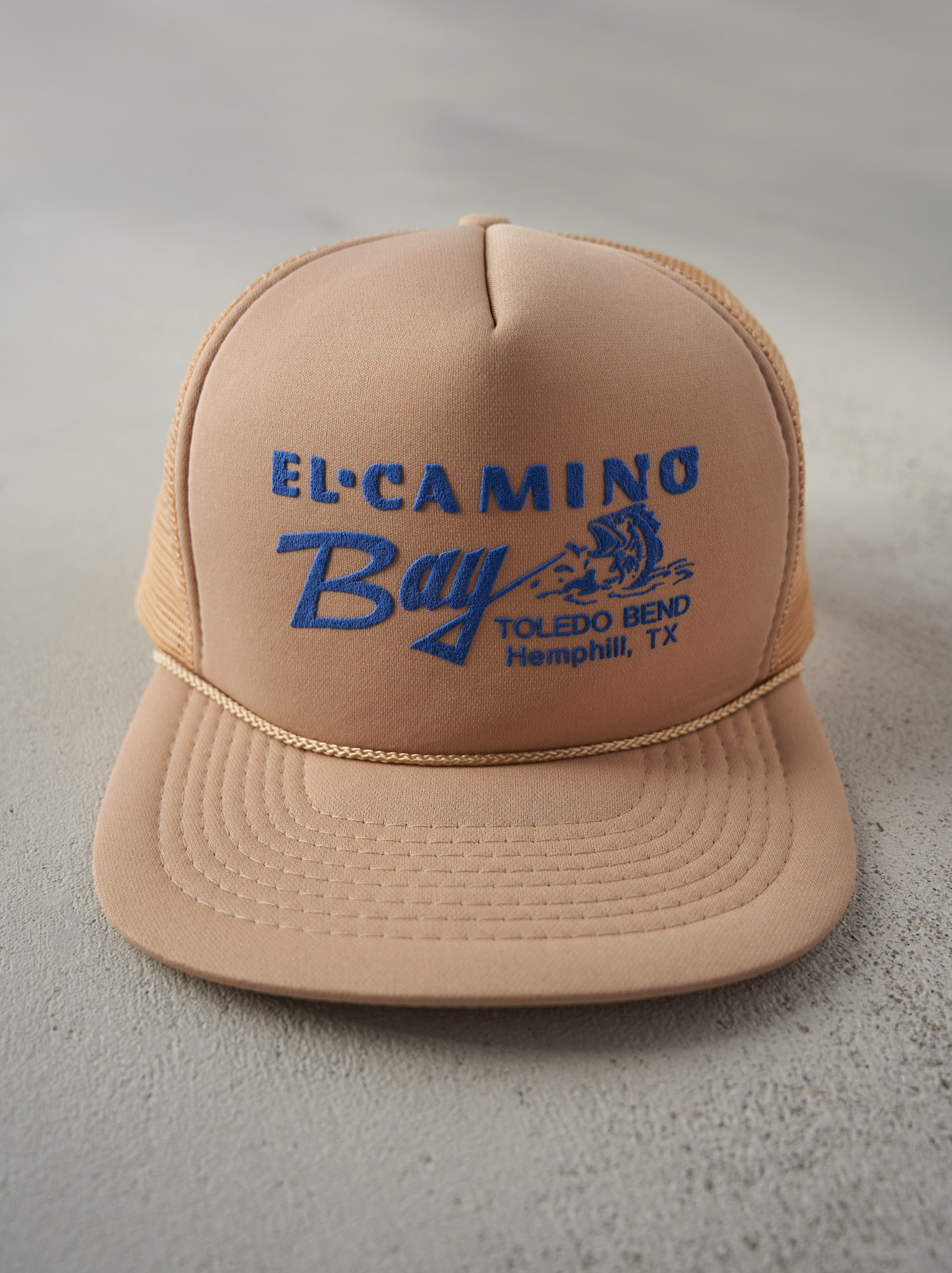 Vintage 90s Beige El-Camino Bay Foam Trucker Hat