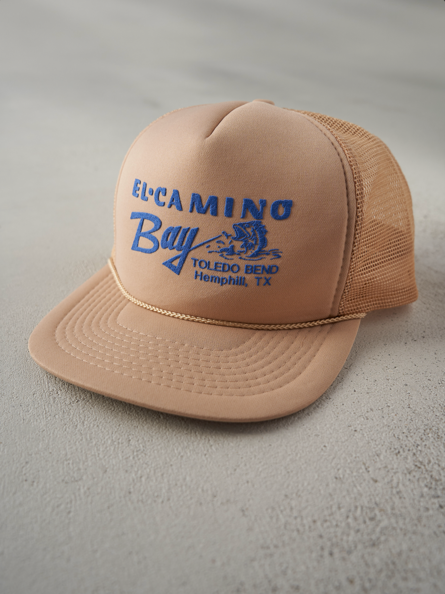 Vintage 90s Beige El-Camino Bay Foam Trucker Hat