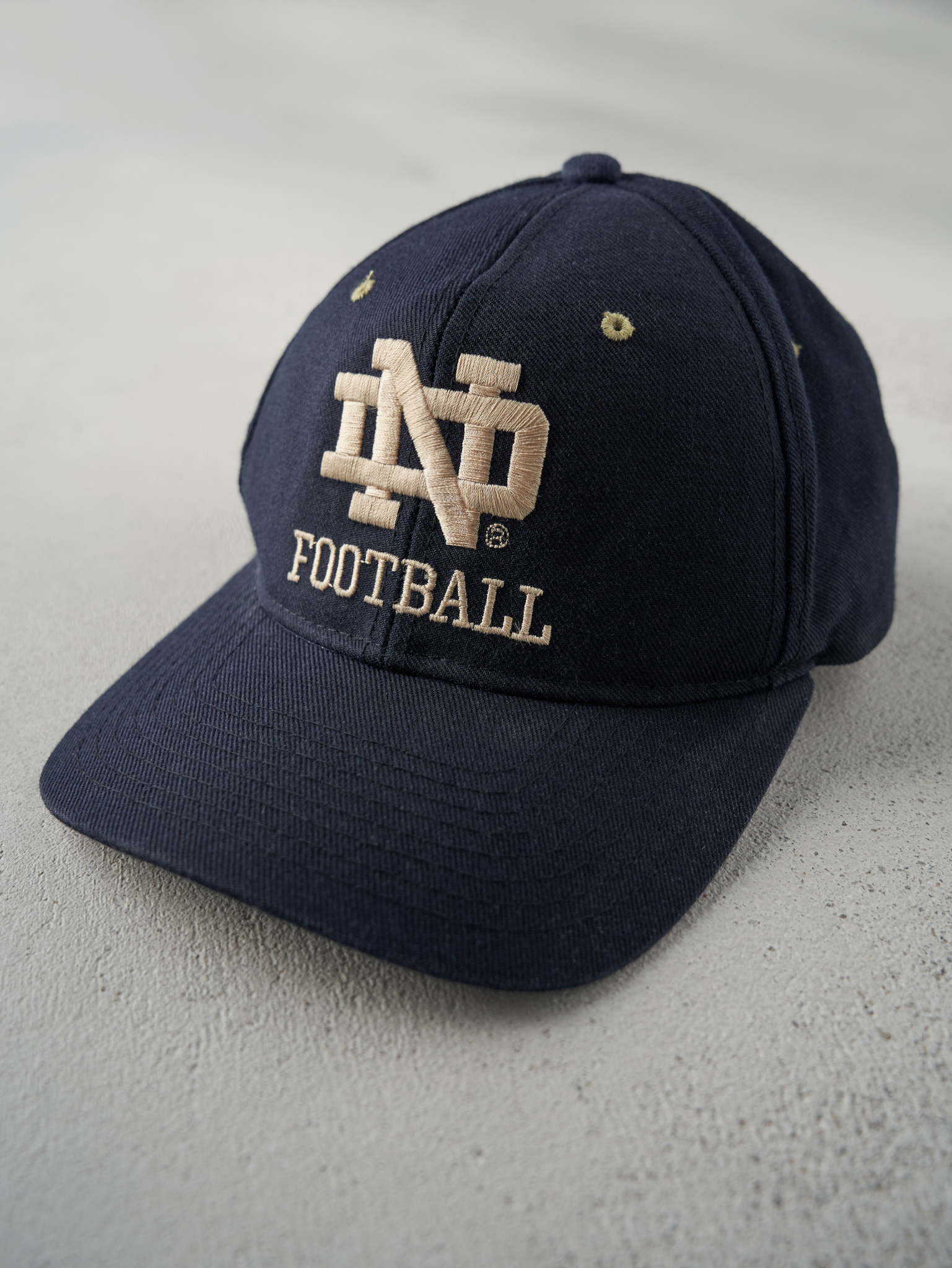 Vintage 90s Navy Notre Dame Football Snapback Hat