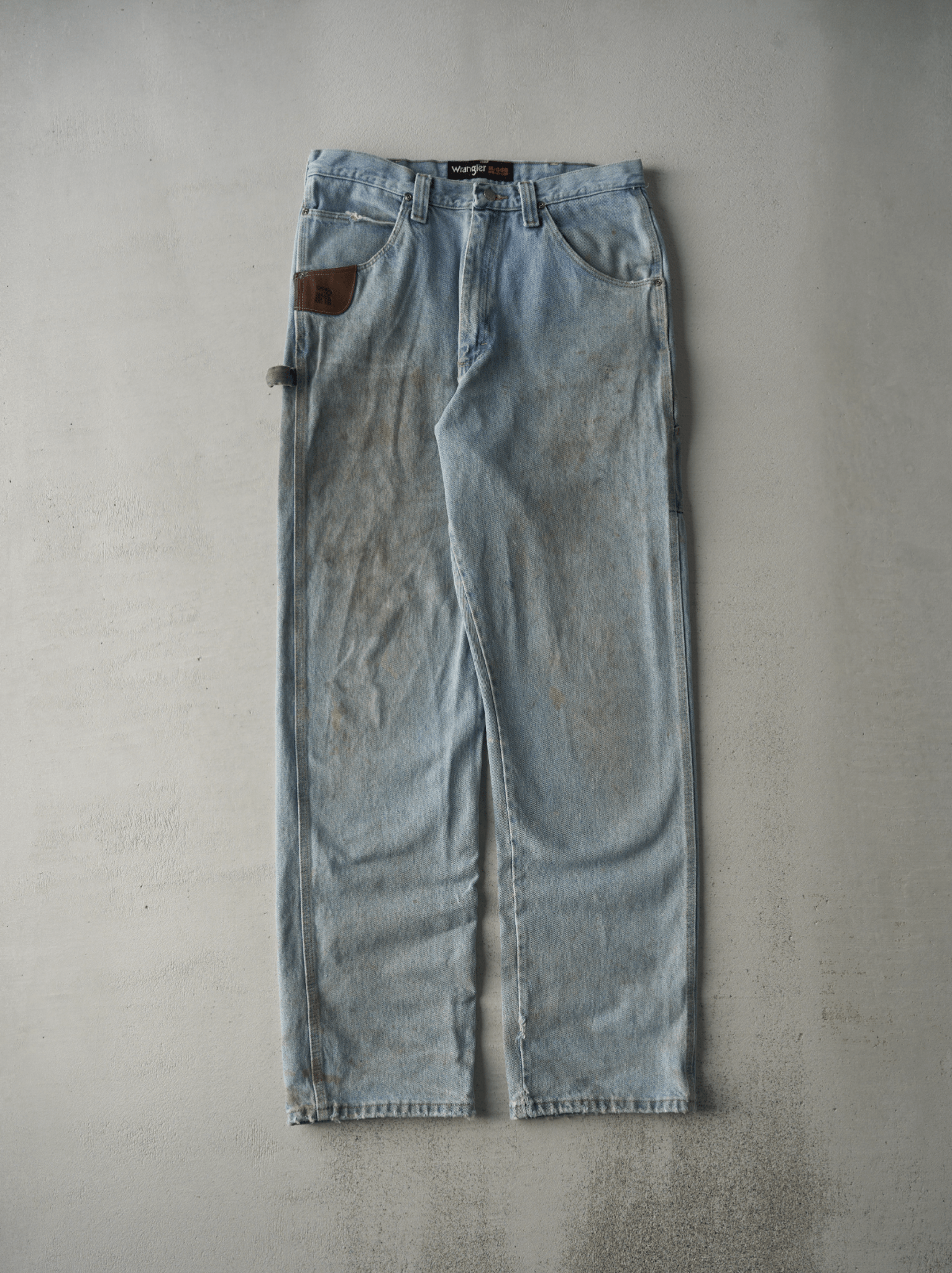 Vintage Y2K Light Wash Wrangler Riggs Carpenter Jeans (33x35)