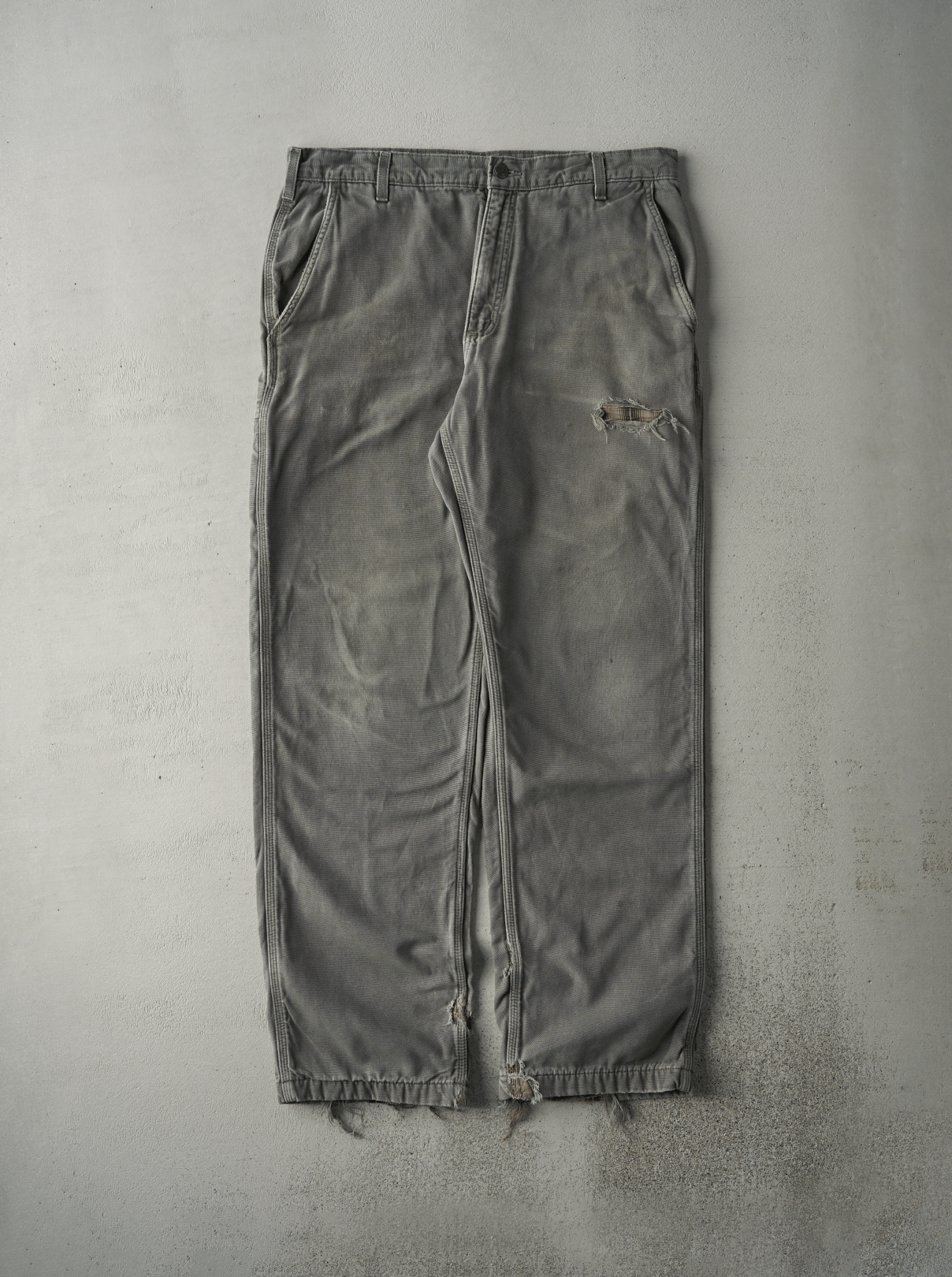 Vintage Y2K Olive Green Dungaree Fit Blanket Lined Carhartt Work Pants (37x33)