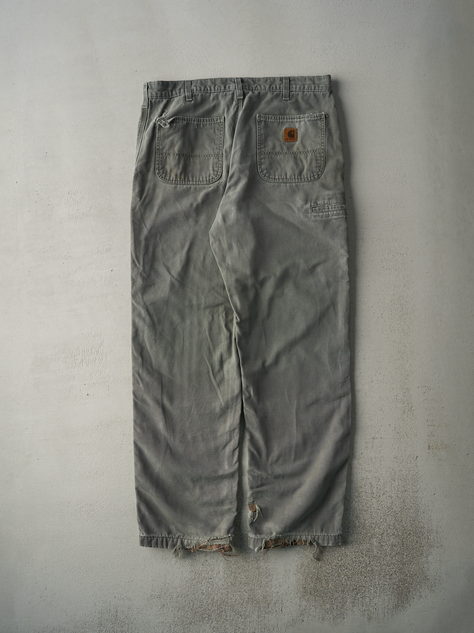 Vintage Y2K Olive Green Dungaree Fit Blanket Lined Carhartt Work Pants (37x33)