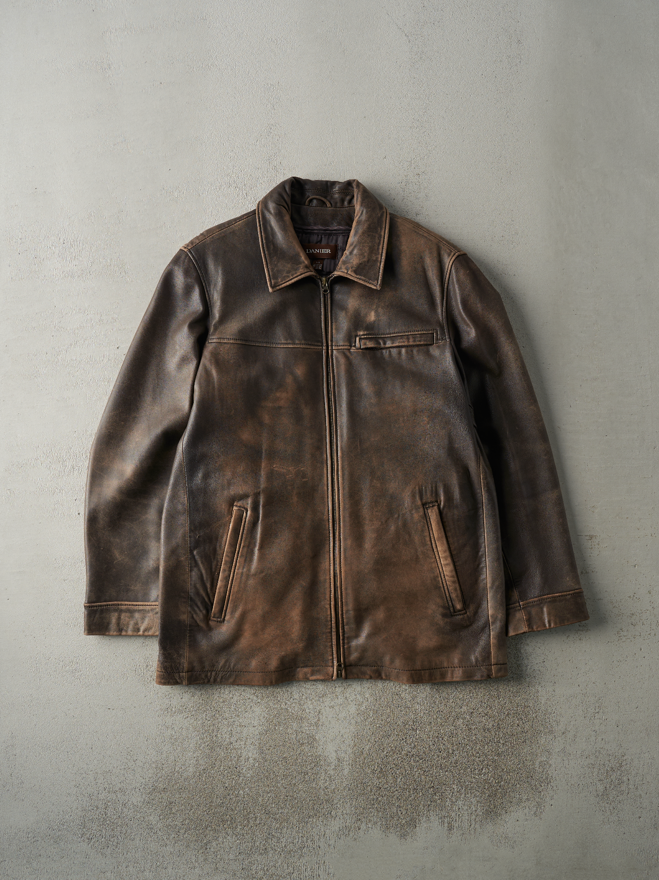 Vintage Y2K Brown Danier Leather Trench Jacket (M/L)