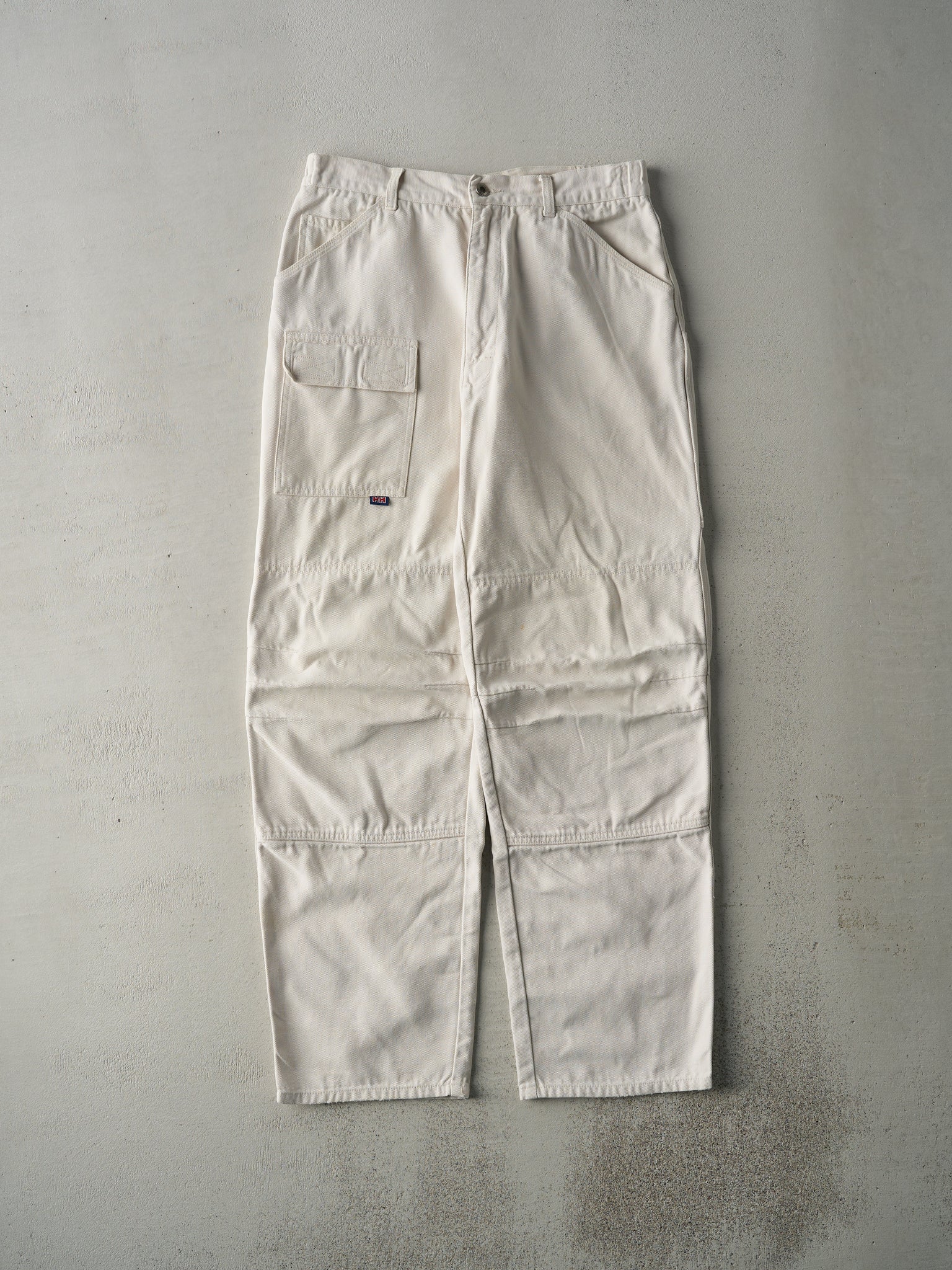 Vintage Rare 80s Light Beige Helly Hansen Double Knee Work Pants (32x31)