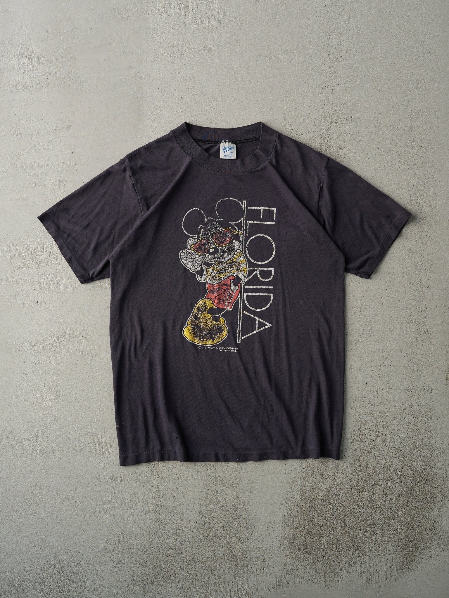 Vintage 80s Faded Black Florida Walt Disney World Single Stitch Tee (S)