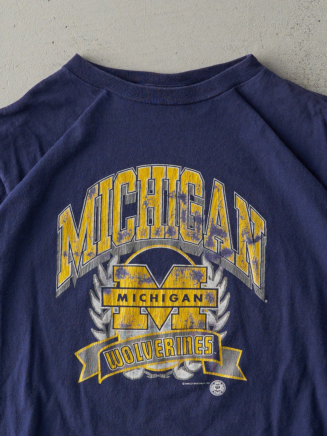 Vintage 93' Blue Michigan Wolverines Single Stitch Tee (M)