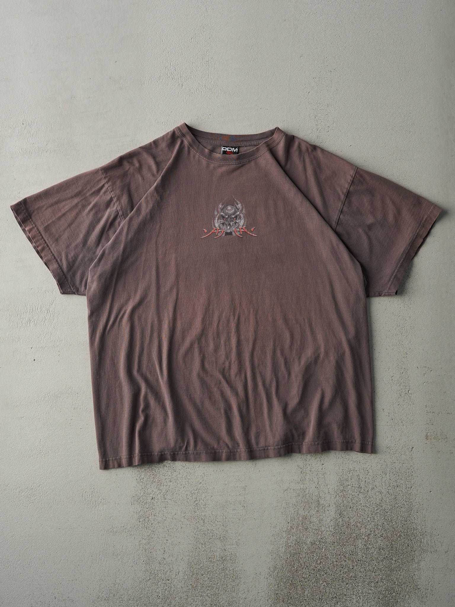 Vintage Y2K Sun Faded Grey ODM Graphic Tee (L)