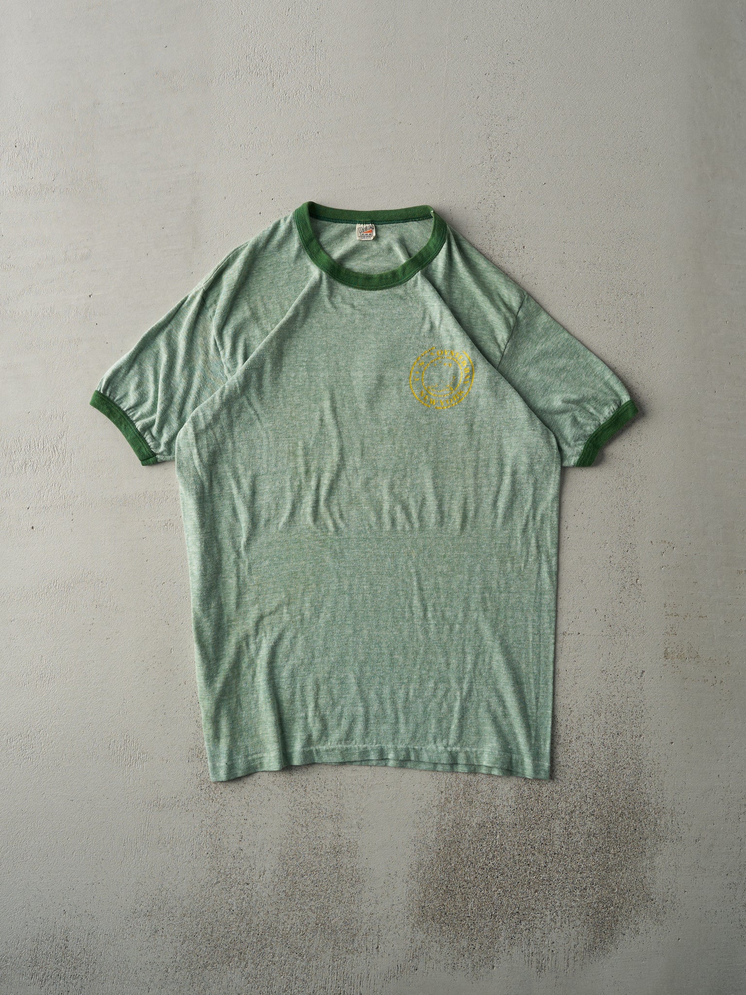 Vintage 70s Green Oyster Bay New York Ringer Tee (M)