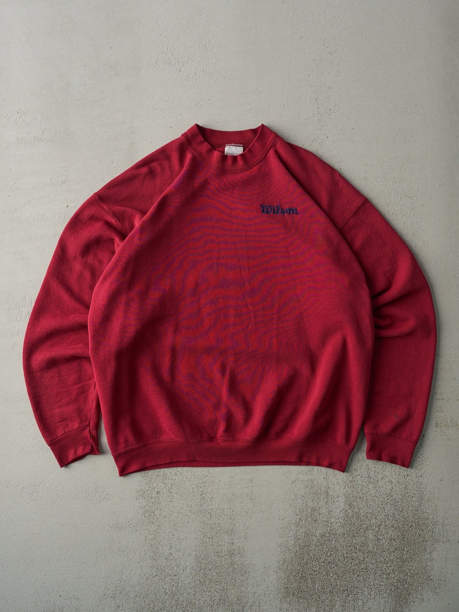 Vintage 90s Burgundy Wilson Embroidered Logo Crewneck (L)