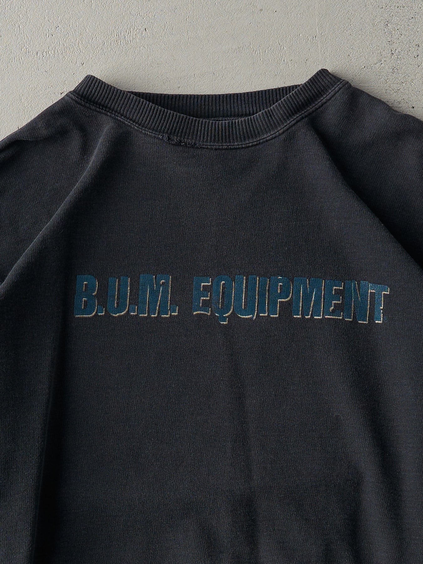 Vintage 90s Faded Black Bum Equipment Boxy Crewneck (L)