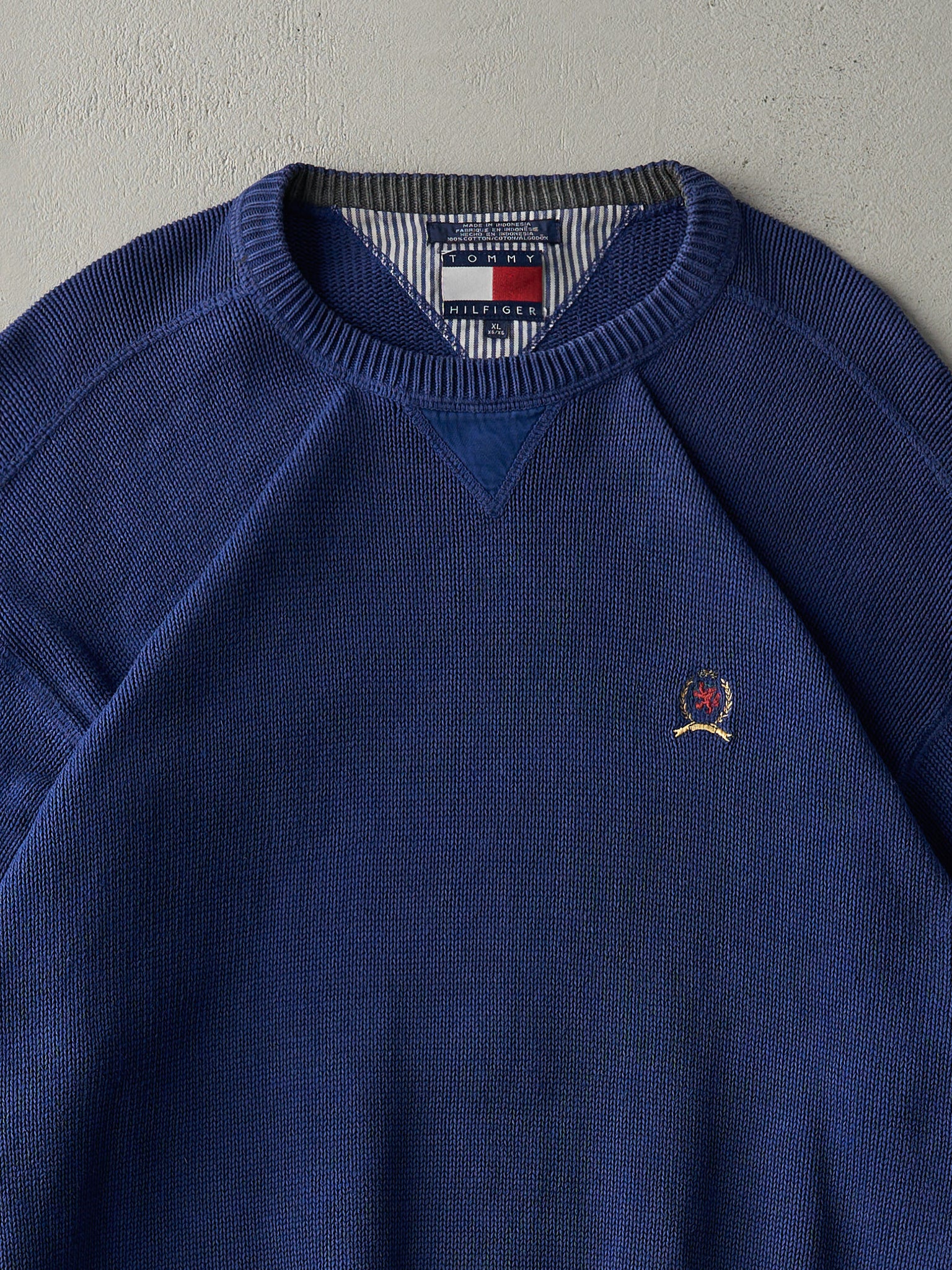 Vintage 90s Royal Blue Tommy Hilfiger Knit Sweater (M)