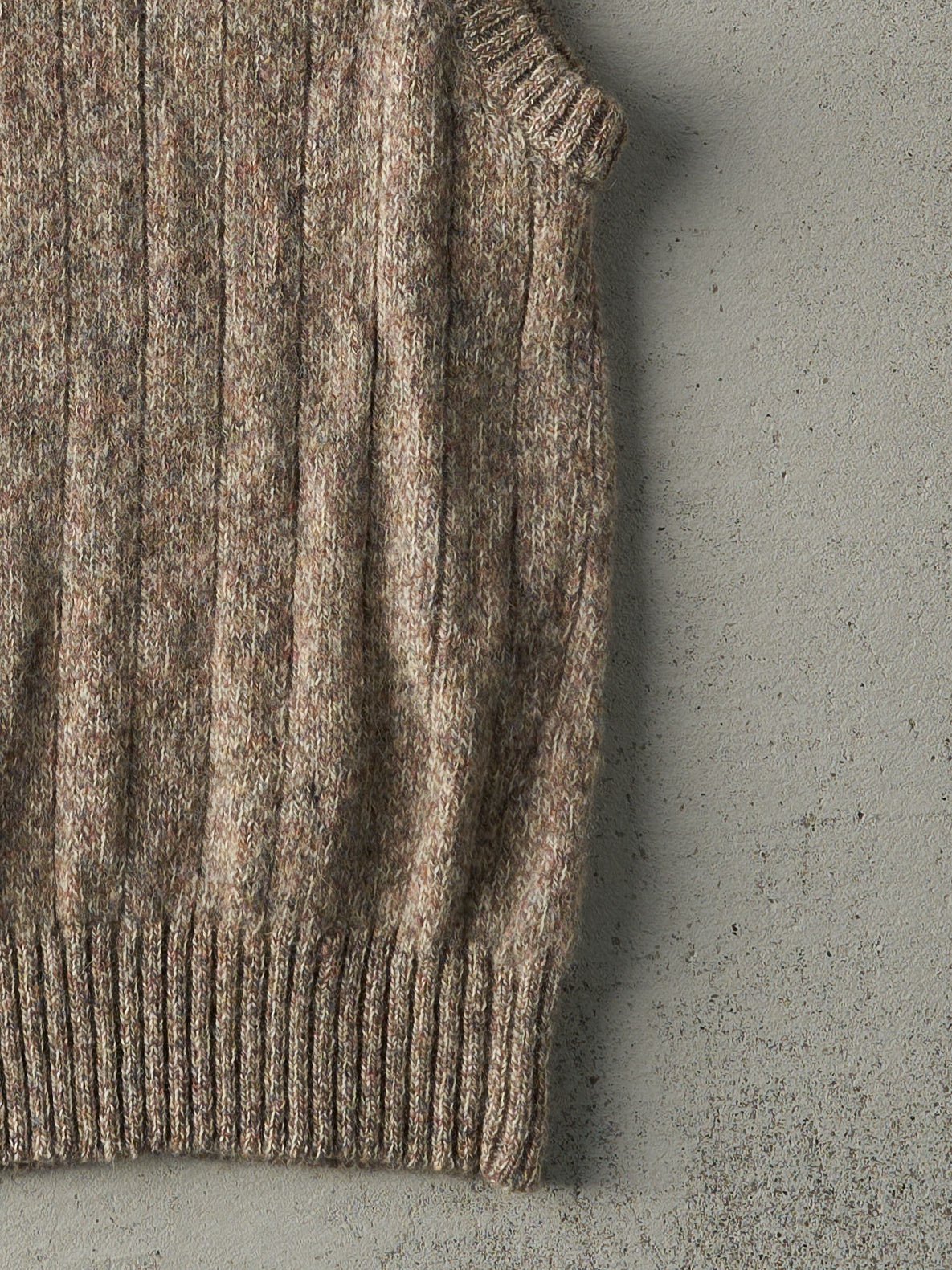Vintage 80s Light Brown Knit Vest (S)