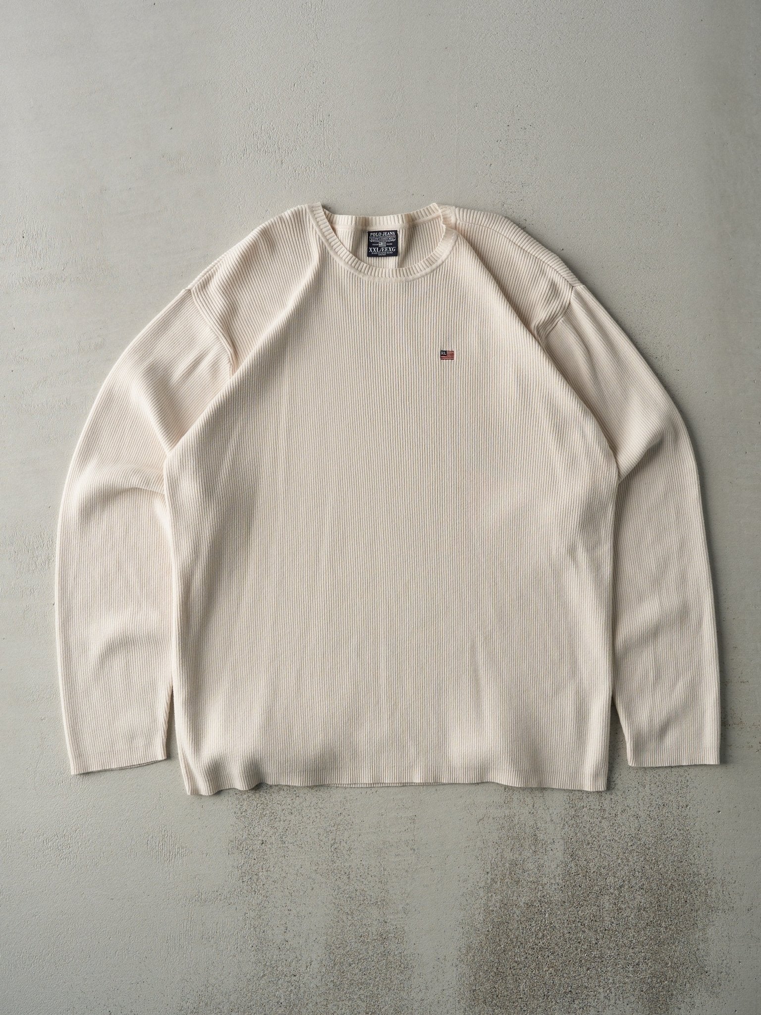 Vintage 90s Light Beige Knit Sweater (L) – Rebalance Vintage