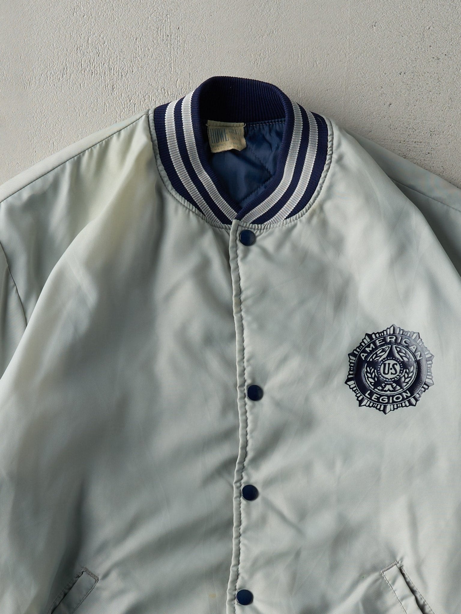 Vintage 70s Silver American Legion Ohio Bomber Jacket (L)