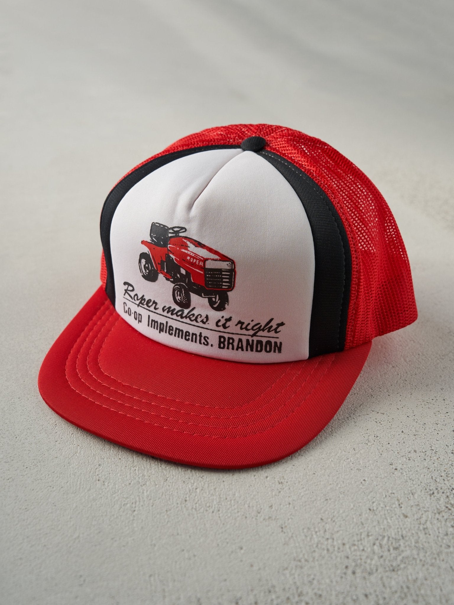 Vintage 80s Red Roper Tractor Foam Trucker Hat