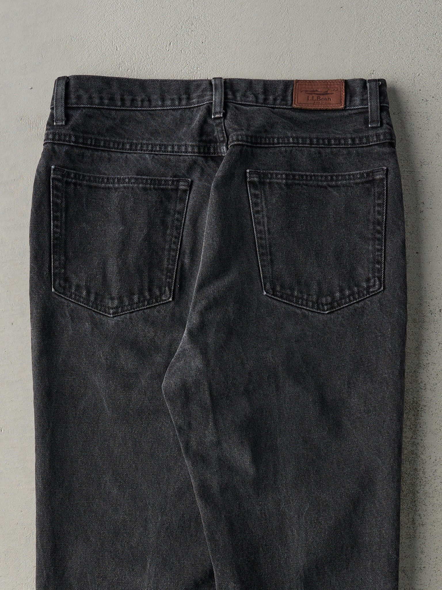 Vintage 90s Faded Black LL Bean Classic Fit Denim Pants (31x29)