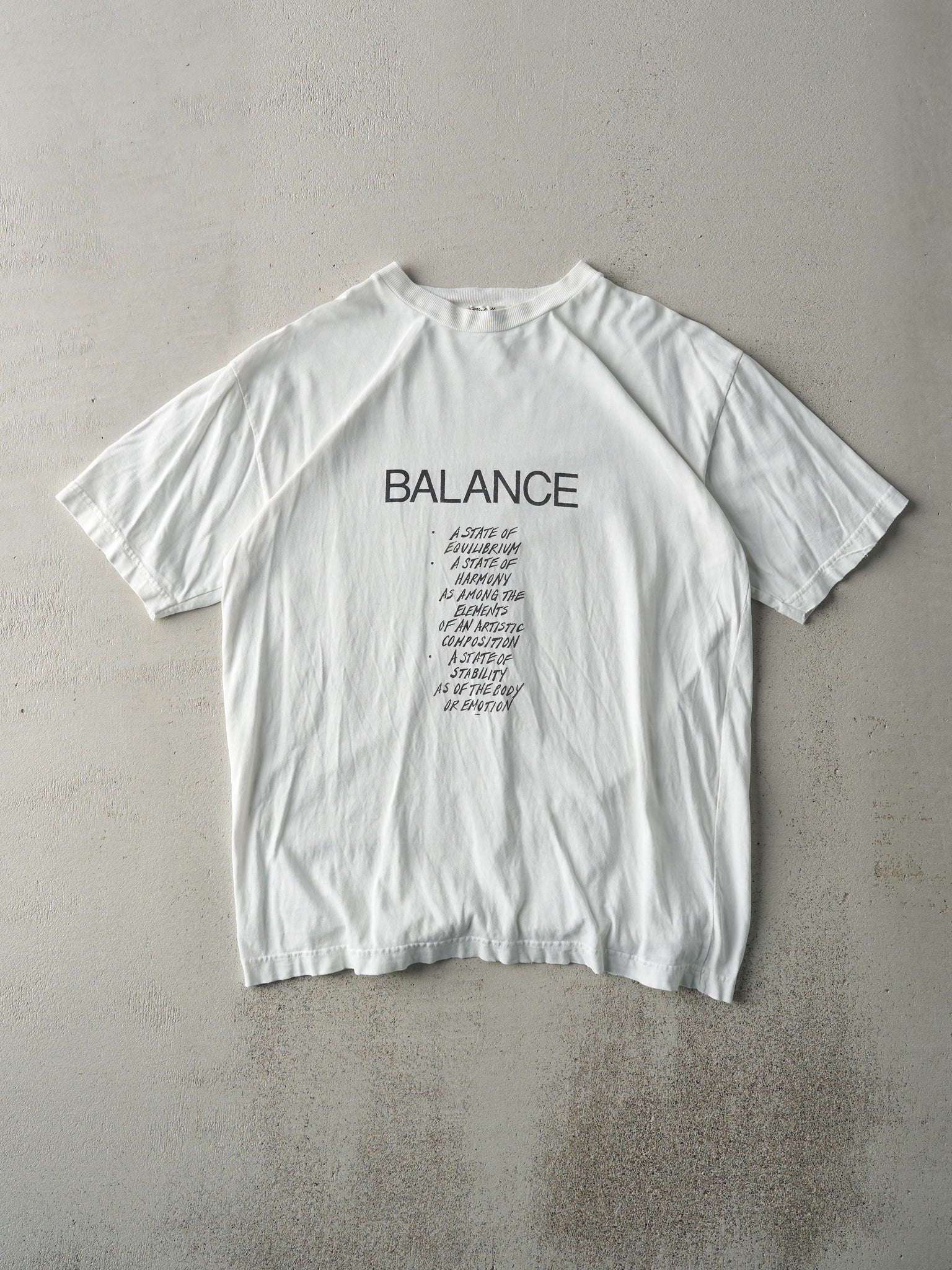 Vintage 90s White Club Monaco "Balance" Tee (M)