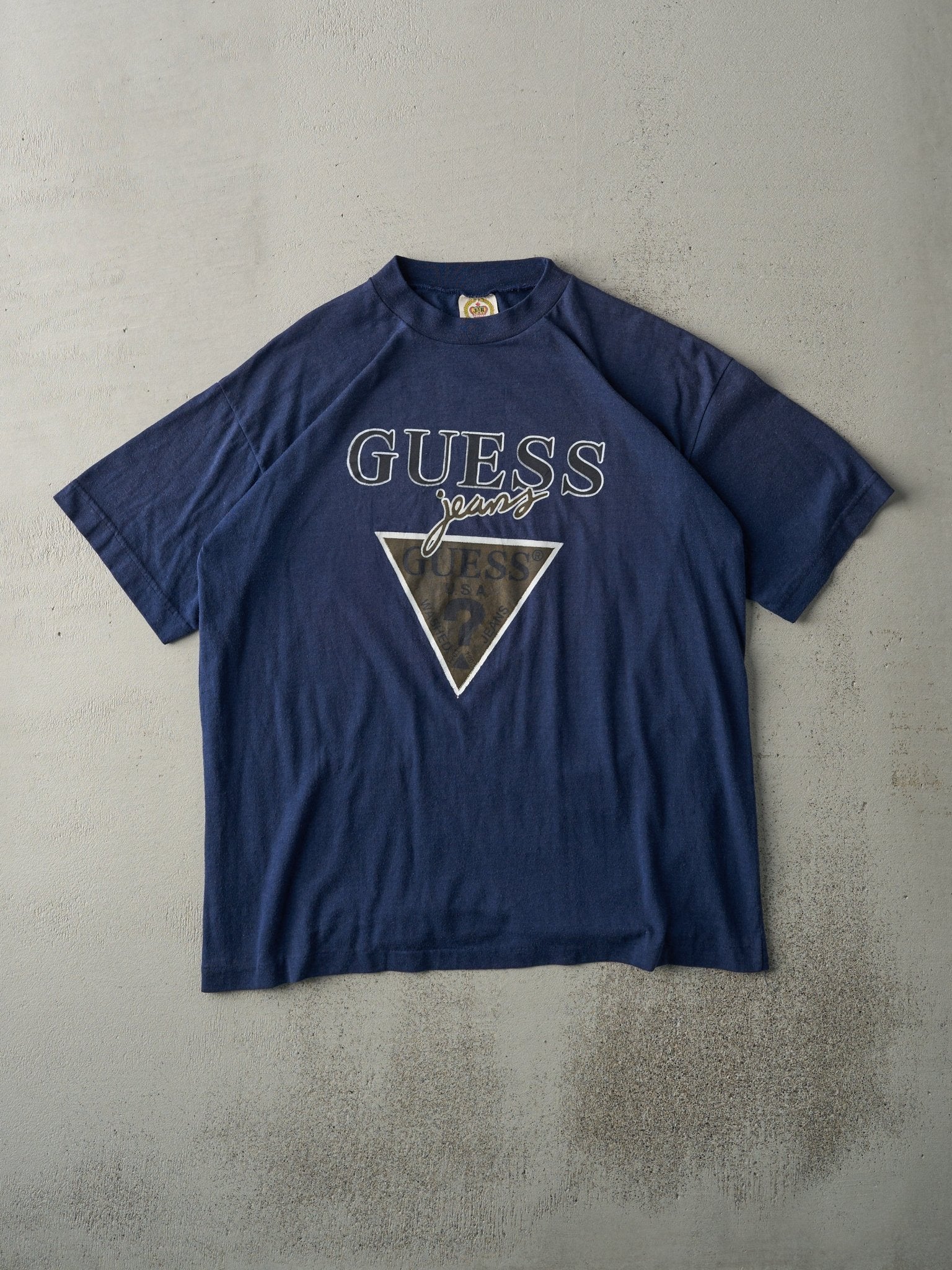 Vintage 80s Navy Blue Guess Jeans Bootleg Tee (M)