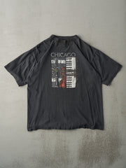 Vintage 90s Faded Black Chicago Music Single Stitch Tee (M)