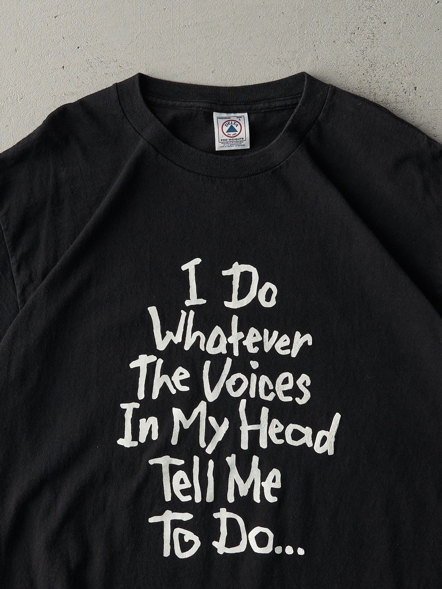 Vintage 90s Black "Do What the Voices Say" Tee (M)