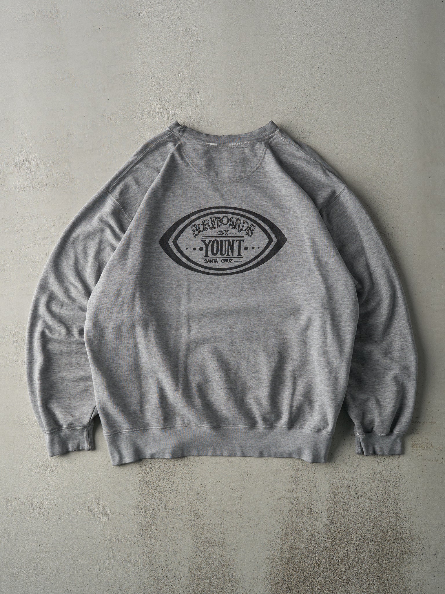 Vintage 90s Grey Nike Centre Swoosh Santa Cruz Surf Crewneck (L)