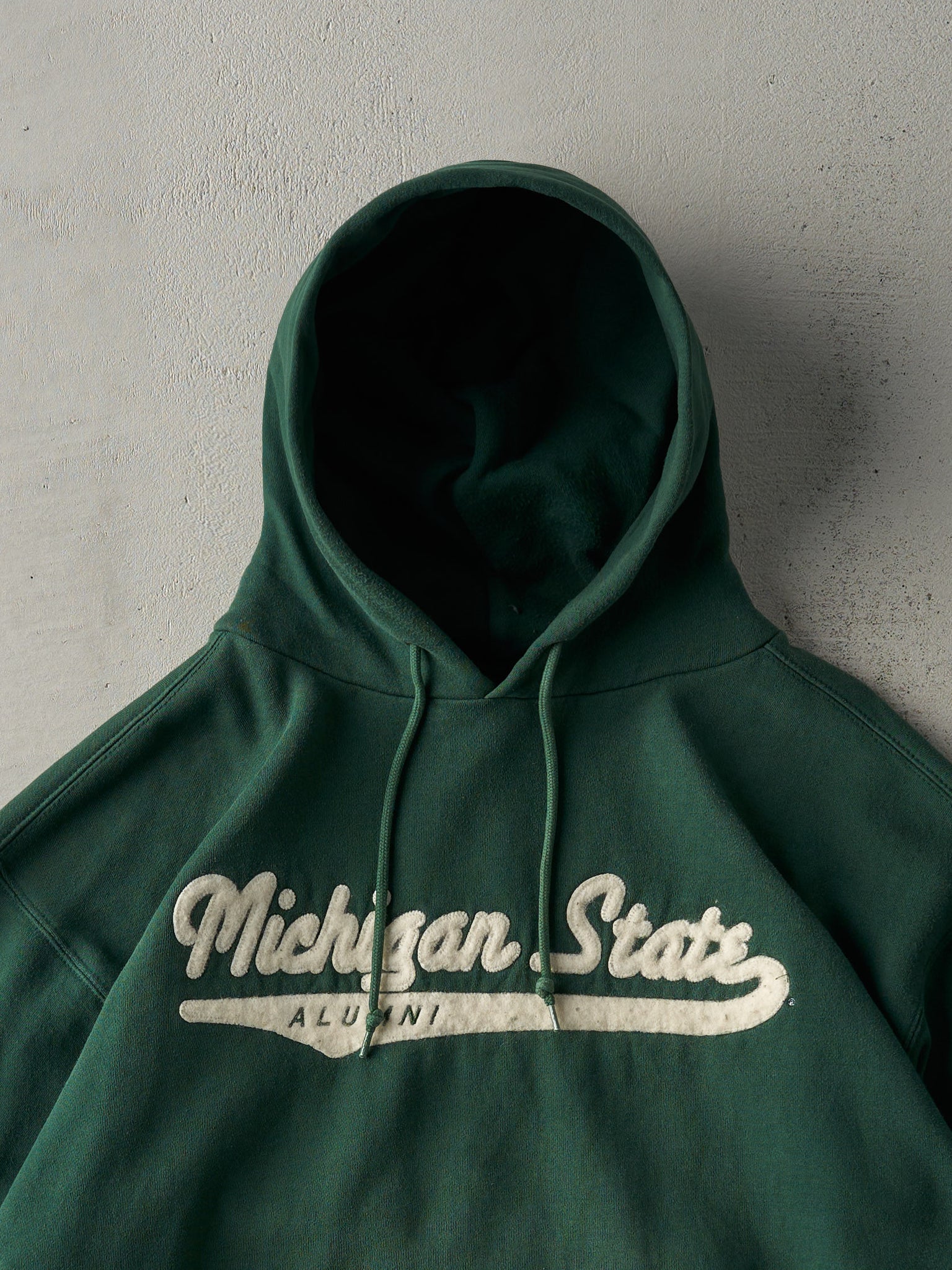 Vintage 90s Forest Green Michigan State Hoodie (L)